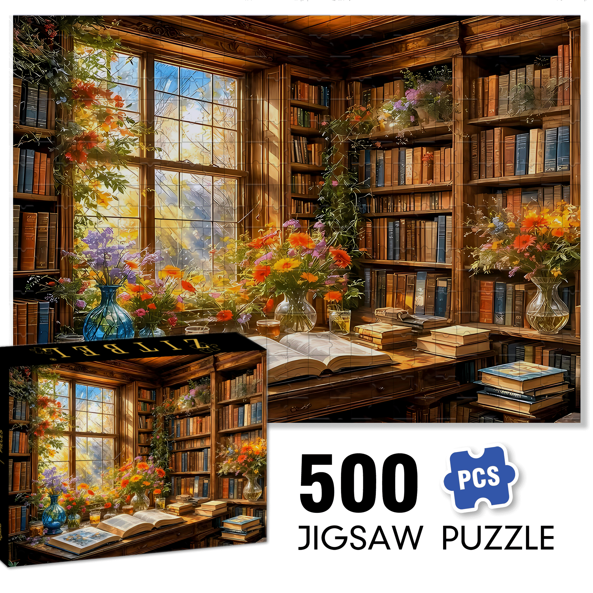 Warm Afternoon Sunshine 500pcs/1000pcs Jigsaw Puzzle, Scratch-Resistant, Interactive Family Game & Brain-Boosting DIY Decor, Perfect for Halloween, Christmas & New Year Gifts, Family Puzzle Game