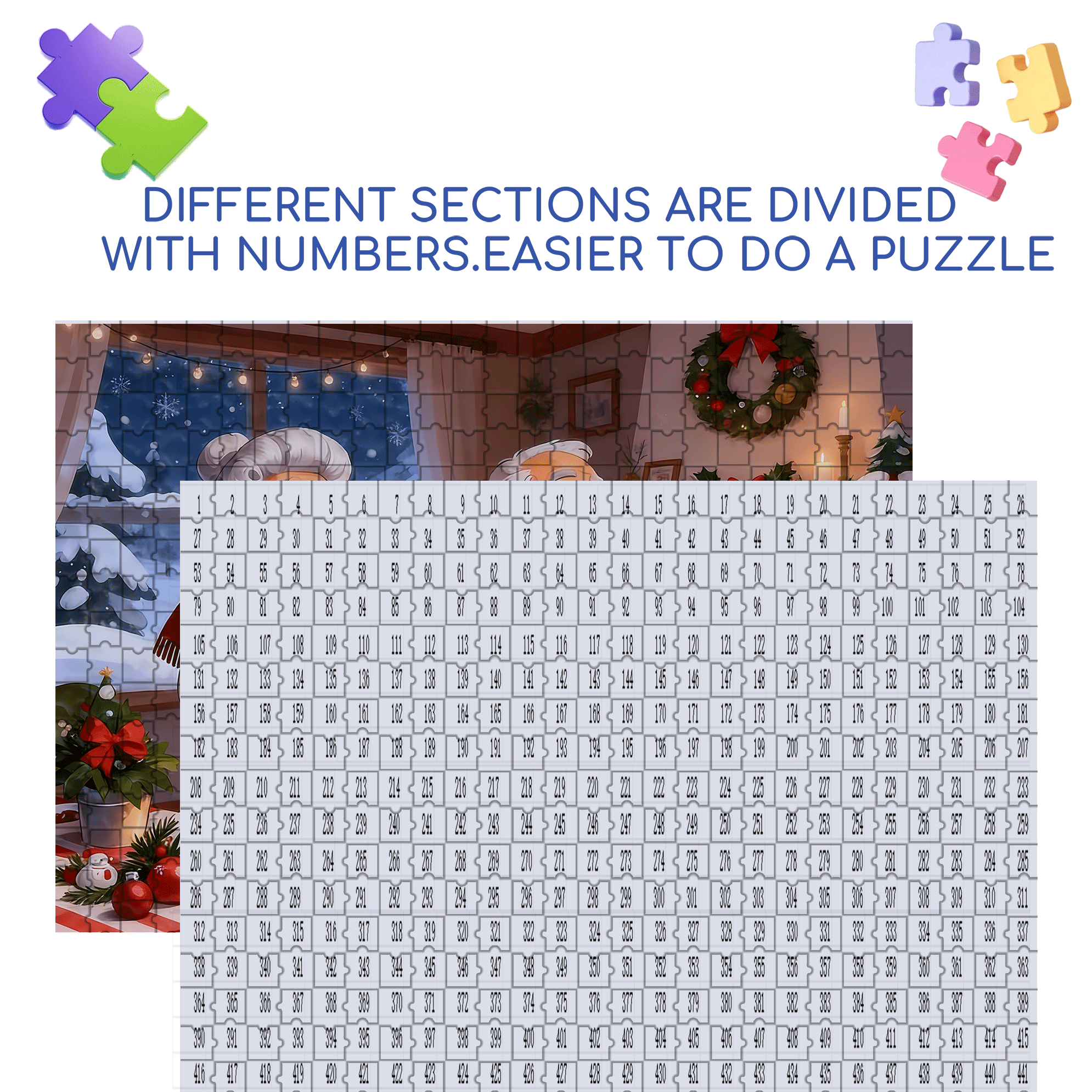 Winter Christmas 500pcs/1000pcs Jigsaw Puzzle, Scratch-Resistant, Interactive Family Game & Brain-Boosting DIY Decor, Perfect for Halloween, Christmas & New Year Gifts, Family Puzzle Game