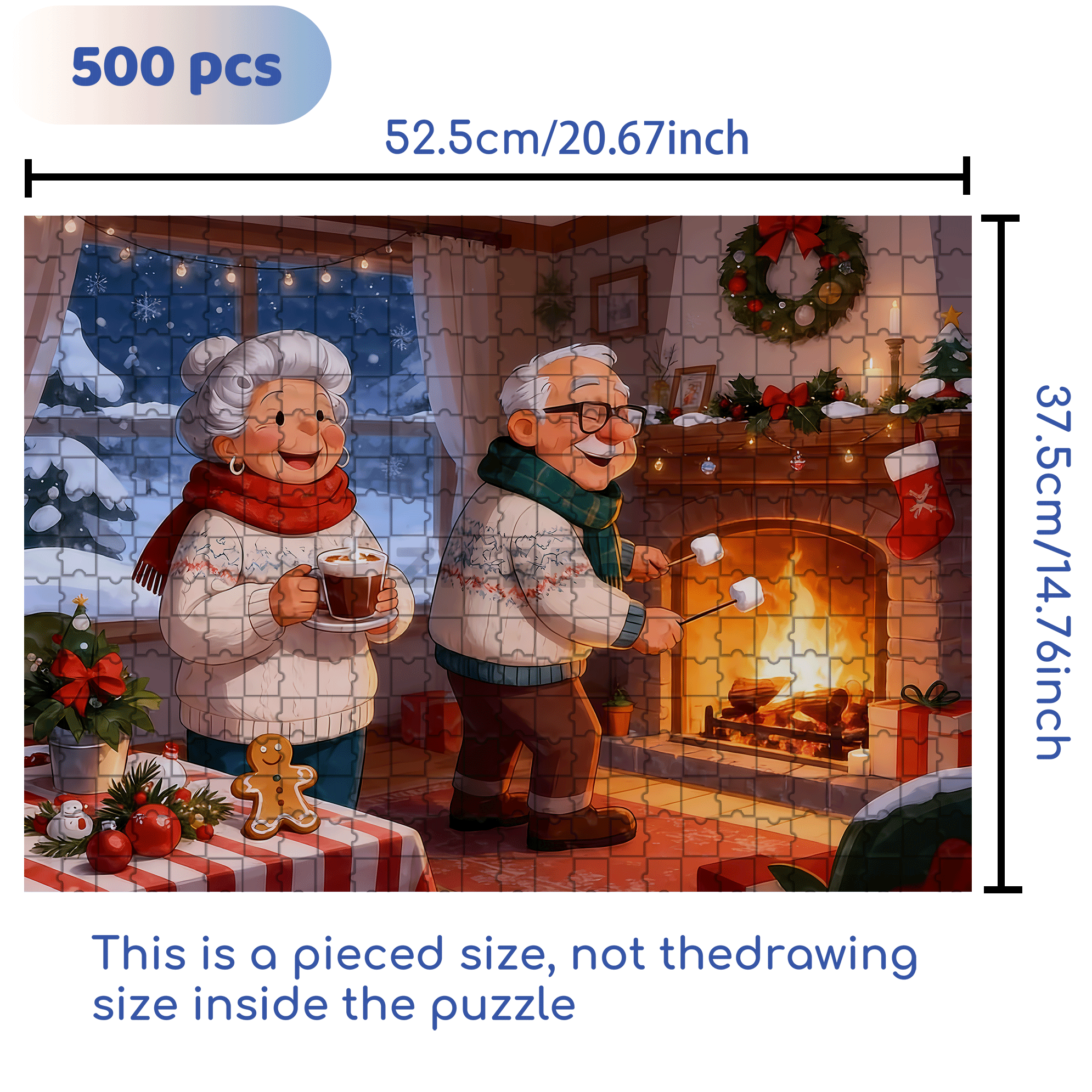 Winter Christmas 500pcs/1000pcs Jigsaw Puzzle, Scratch-Resistant, Interactive Family Game & Brain-Boosting DIY Decor, Perfect for Halloween, Christmas & New Year Gifts, Family Puzzle Game