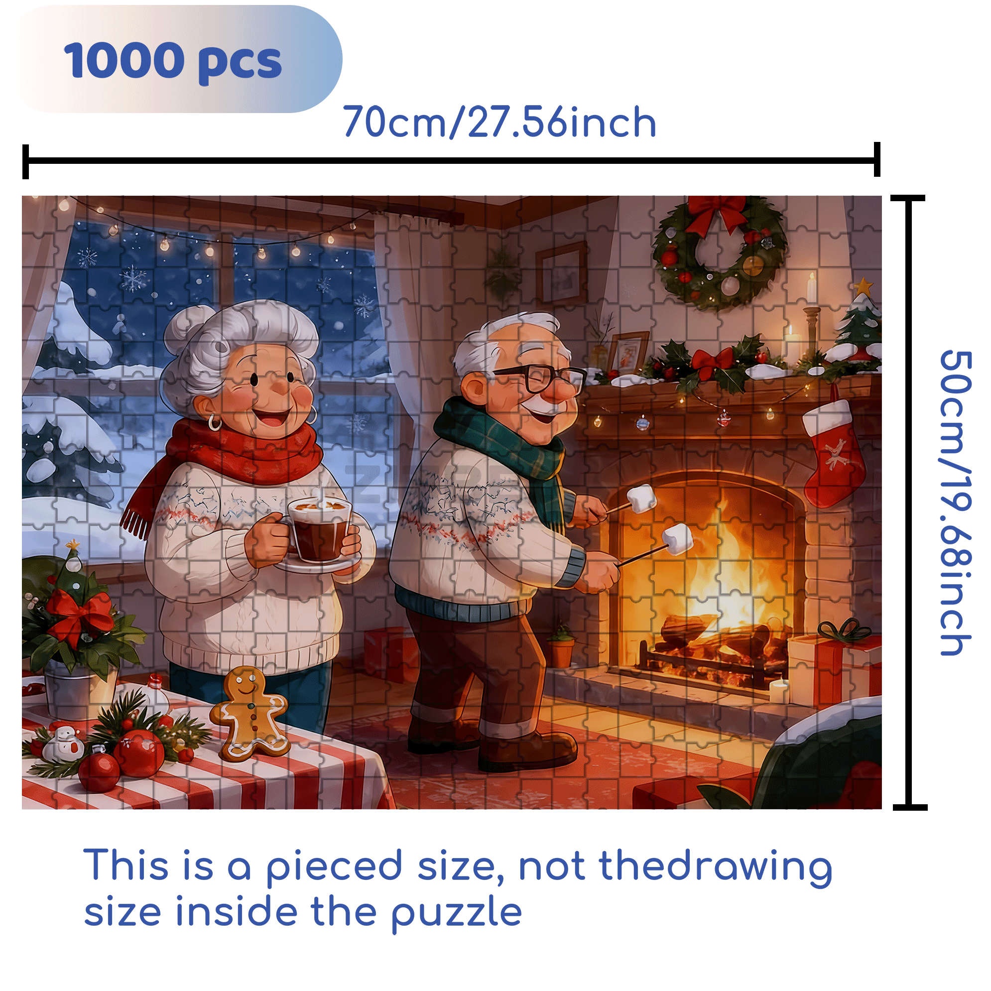 Winter Christmas 500pcs/1000pcs Jigsaw Puzzle, Scratch-Resistant, Interactive Family Game & Brain-Boosting DIY Decor, Perfect for Halloween, Christmas & New Year Gifts, Family Puzzle Game