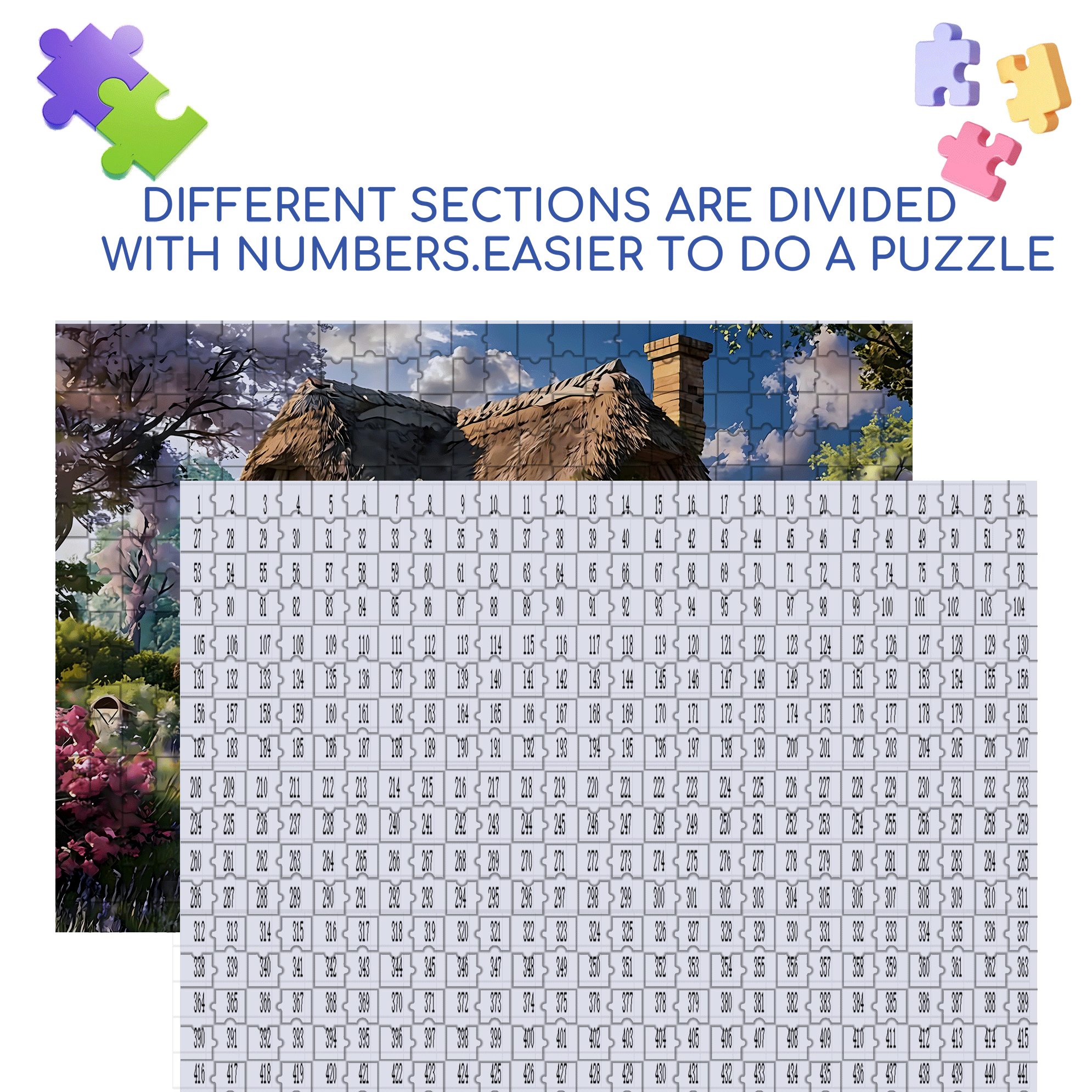 Wrapped Cottage 500pcs/1000pcs Jigsaw Puzzle, Scratch-Resistant, Interactive Family Game & Brain-Boosting DIY Decor, Perfect for Halloween, Christmas & New Year Gifts, Family Puzzle Game