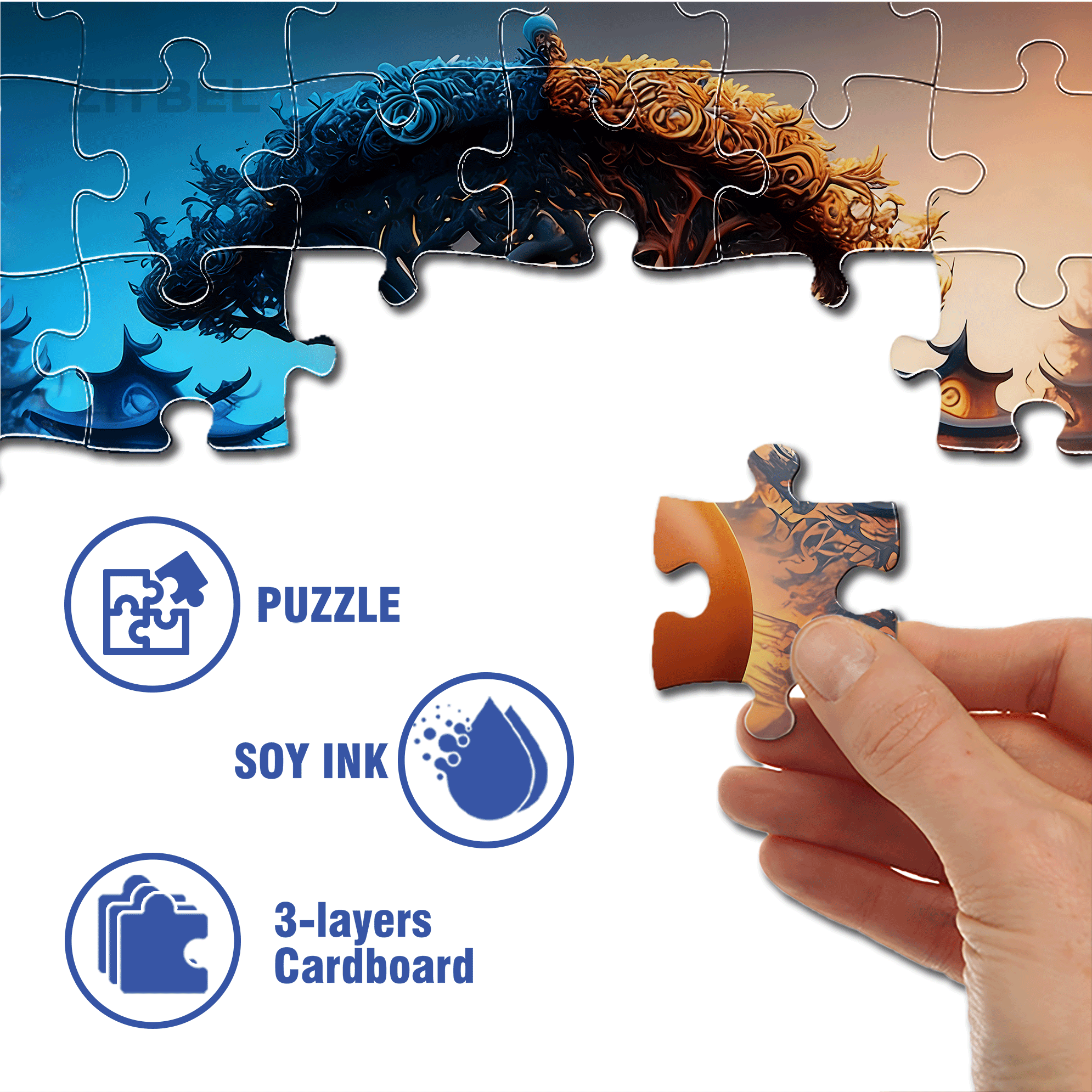 Yin And Yang Poles 500pcs/1000pcs Jigsaw Puzzle, Scratch-Resistant, Interactive Family Game & Brain-Boosting DIY Decor, Perfect for Halloween, Christmas & New Year Gifts, Family Puzzle Game