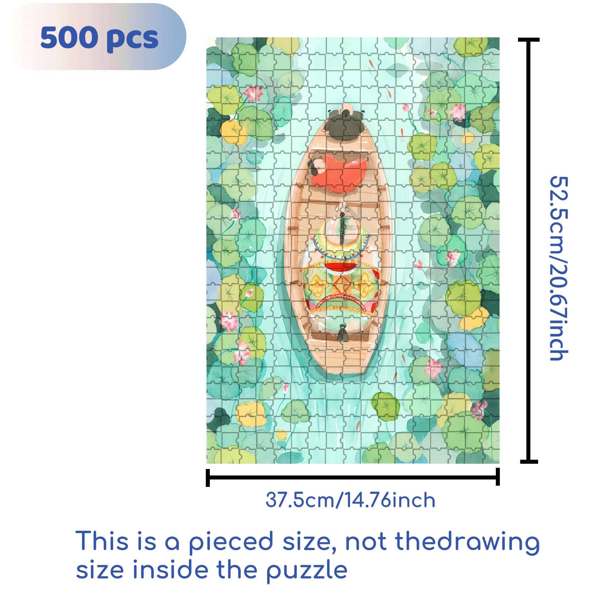 A Fat Horse On The Boat 500pcs/1000pcs Jigsaw Puzzle, Scratch-Resistant, Interactive Family Game & Brain-Boosting DIY Decor, Perfect for Halloween, Christmas & New Year Gifts, Family Puzzle Game
