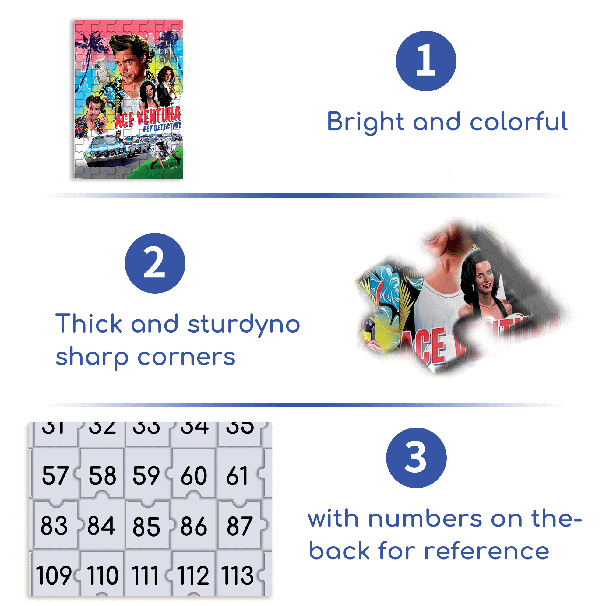 Ace Ventura 500pcs/1000pcs Jigsaw Puzzle, Scratch-Resistant, Interactive Family Game & Brain-Boosting DIY Decor, Perfect for Halloween, Christmas & New Year Gifts, Family Puzzle Game