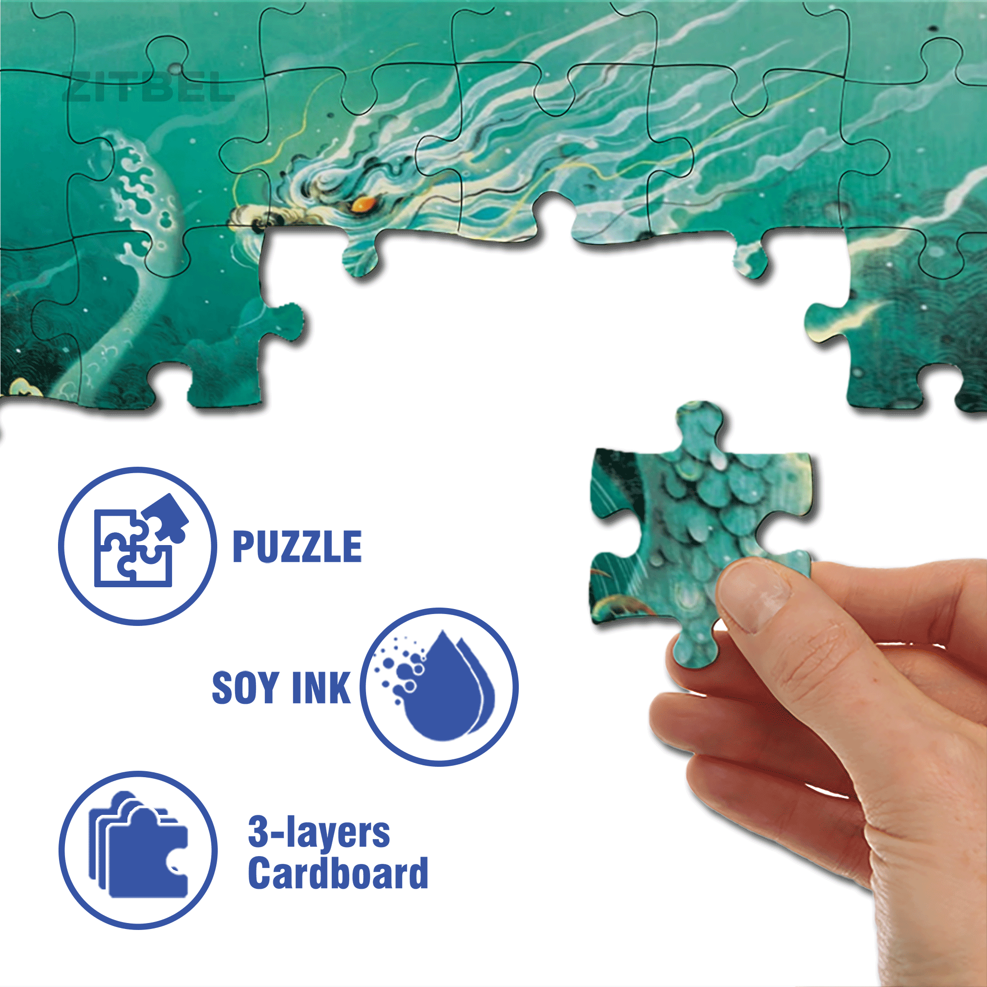 Angry Dragon 500pcs/1000pcs Jigsaw Puzzle, Scratch-Resistant, Interactive Family Game & Brain-Boosting DIY Decor, Perfect for Halloween, Christmas & New Year Gifts, Family Puzzle Game