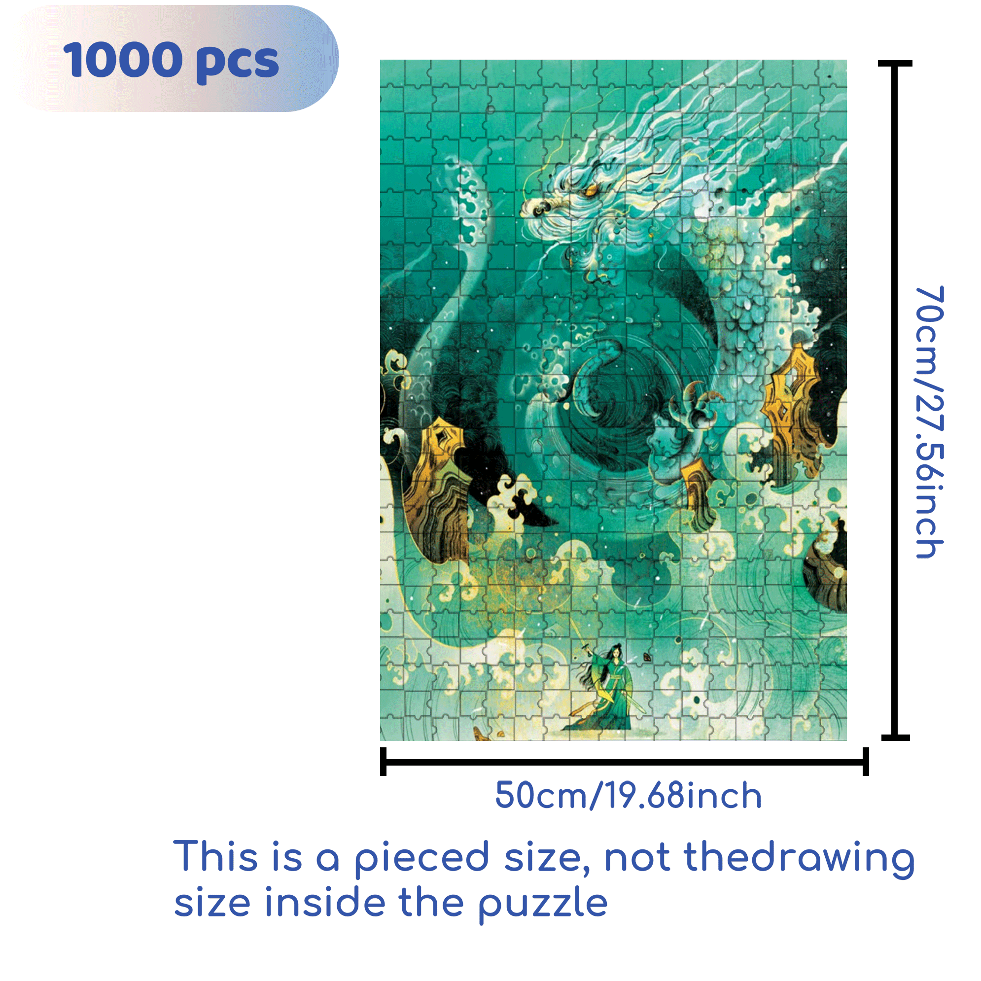 Angry Dragon 500pcs/1000pcs Jigsaw Puzzle, Scratch-Resistant, Interactive Family Game & Brain-Boosting DIY Decor, Perfect for Halloween, Christmas & New Year Gifts, Family Puzzle Game