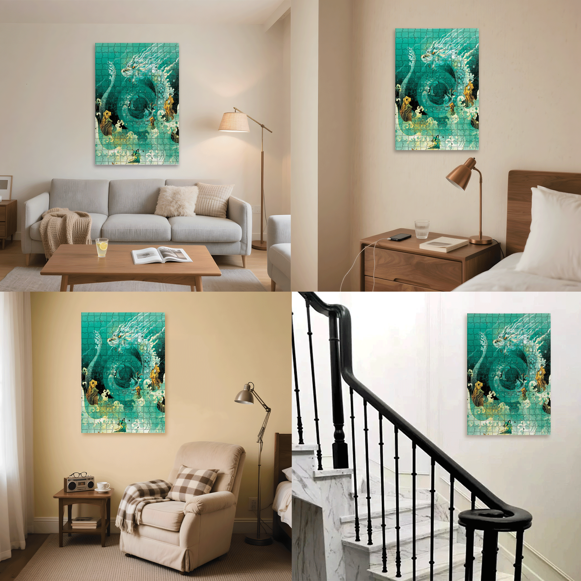 Angry Dragon 500pcs/1000pcs Jigsaw Puzzle, Scratch-Resistant, Interactive Family Game & Brain-Boosting DIY Decor, Perfect for Halloween, Christmas & New Year Gifts, Family Puzzle Game