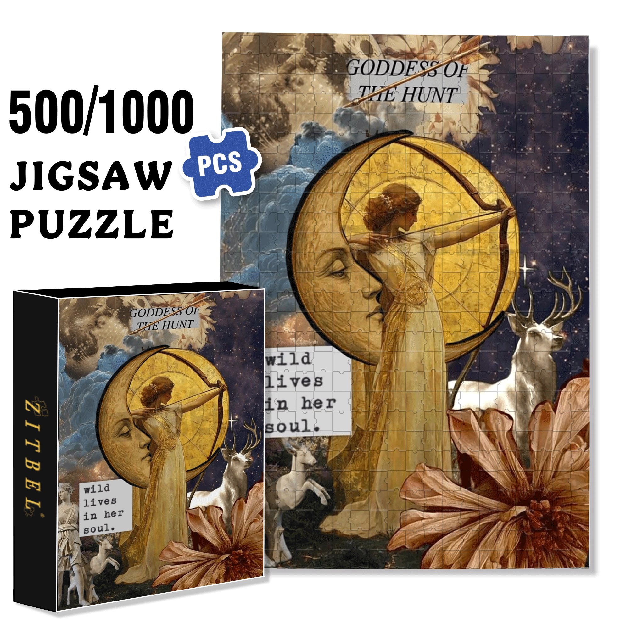 Artemis 500pcs/1000pcs Jigsaw Puzzle, Scratch-Resistant, Interactive Family Game & Brain-Boosting DIY Decor, Perfect for Halloween, Christmas & New Year Gifts, Family Puzzle Game