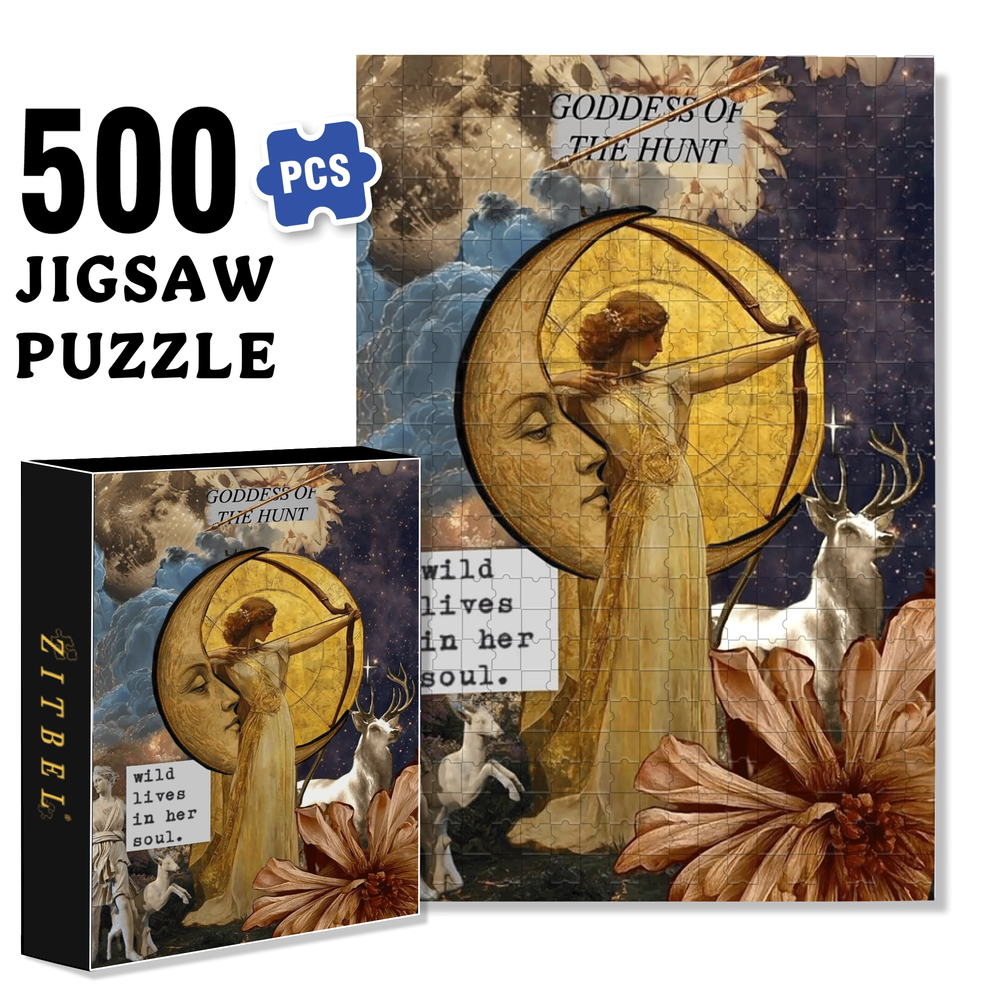 Artemis 500pcs/1000pcs Jigsaw Puzzle, Scratch-Resistant, Interactive Family Game & Brain-Boosting DIY Decor, Perfect for Halloween, Christmas & New Year Gifts, Family Puzzle Game
