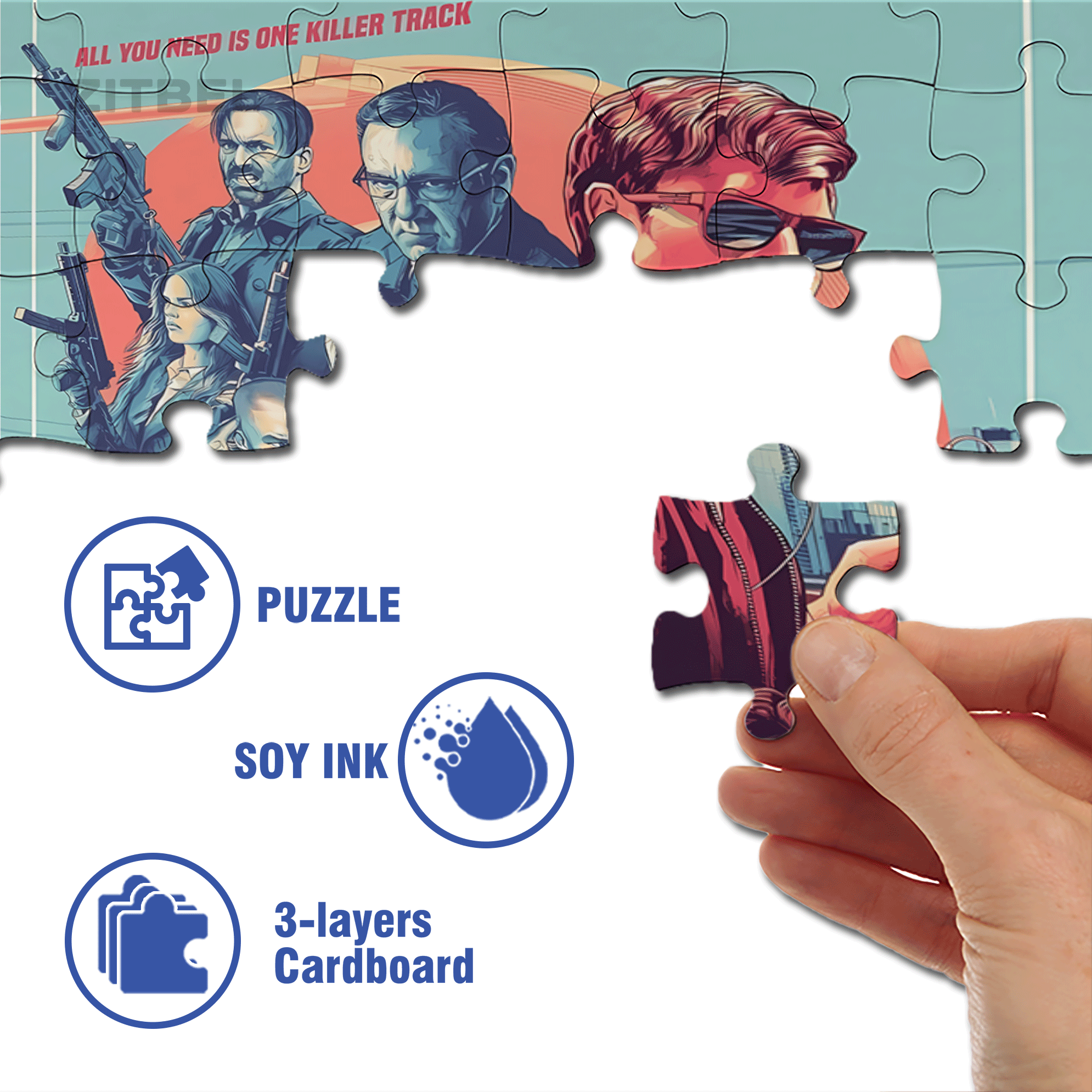 Baby Driver 500pcs/1000pcs Jigsaw Puzzle, Scratch-Resistant, Interactive Family Game & Brain-Boosting DIY Decor, Perfect for Halloween, Christmas & New Year Gifts, Family Puzzle Game
