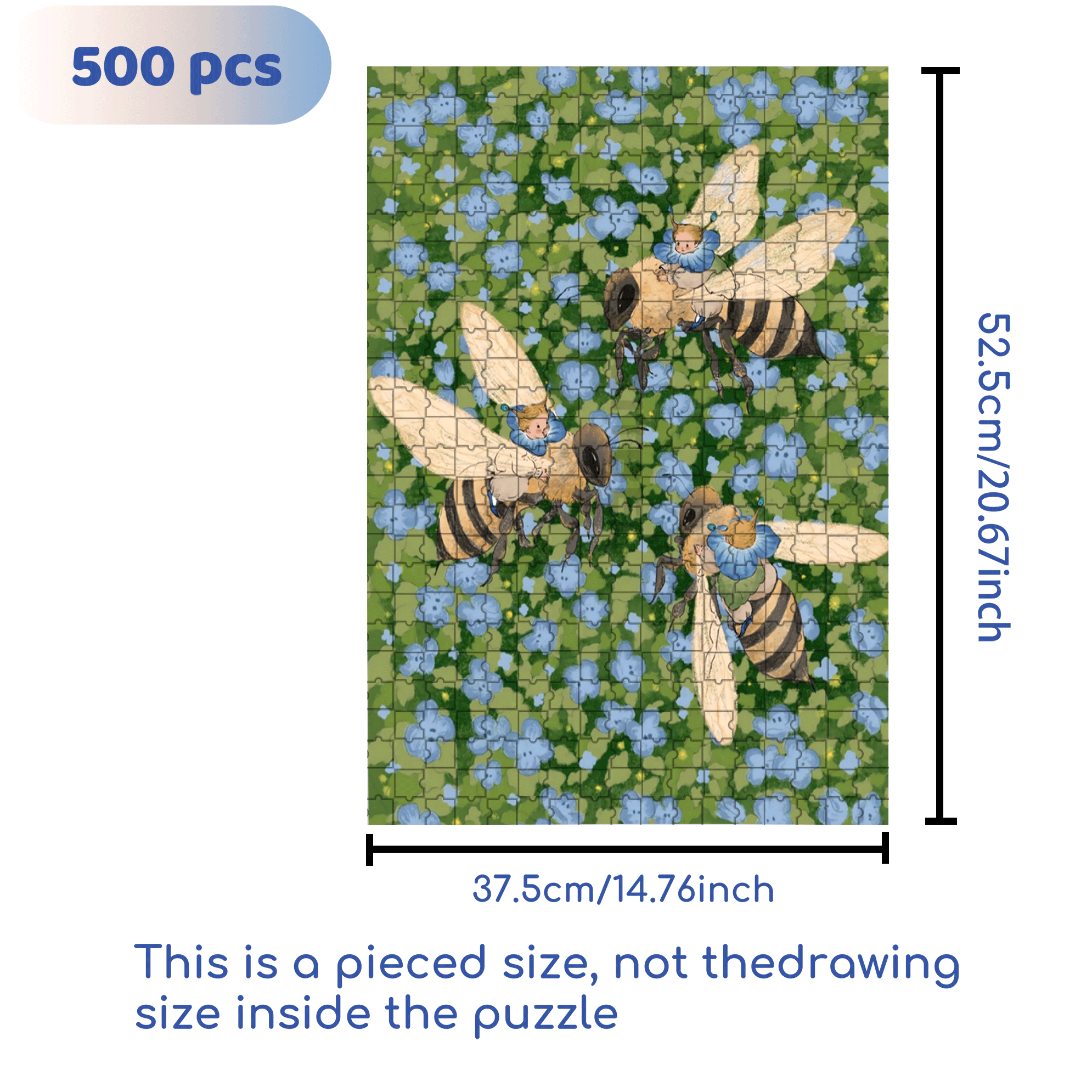 Bee Travel 500pcs/1000pcs Jigsaw Puzzle, Scratch-Resistant, Interactive Family Game & Brain-Boosting DIY Decor, Perfect for Halloween, Christmas & New Year Gifts, Family Puzzle Game