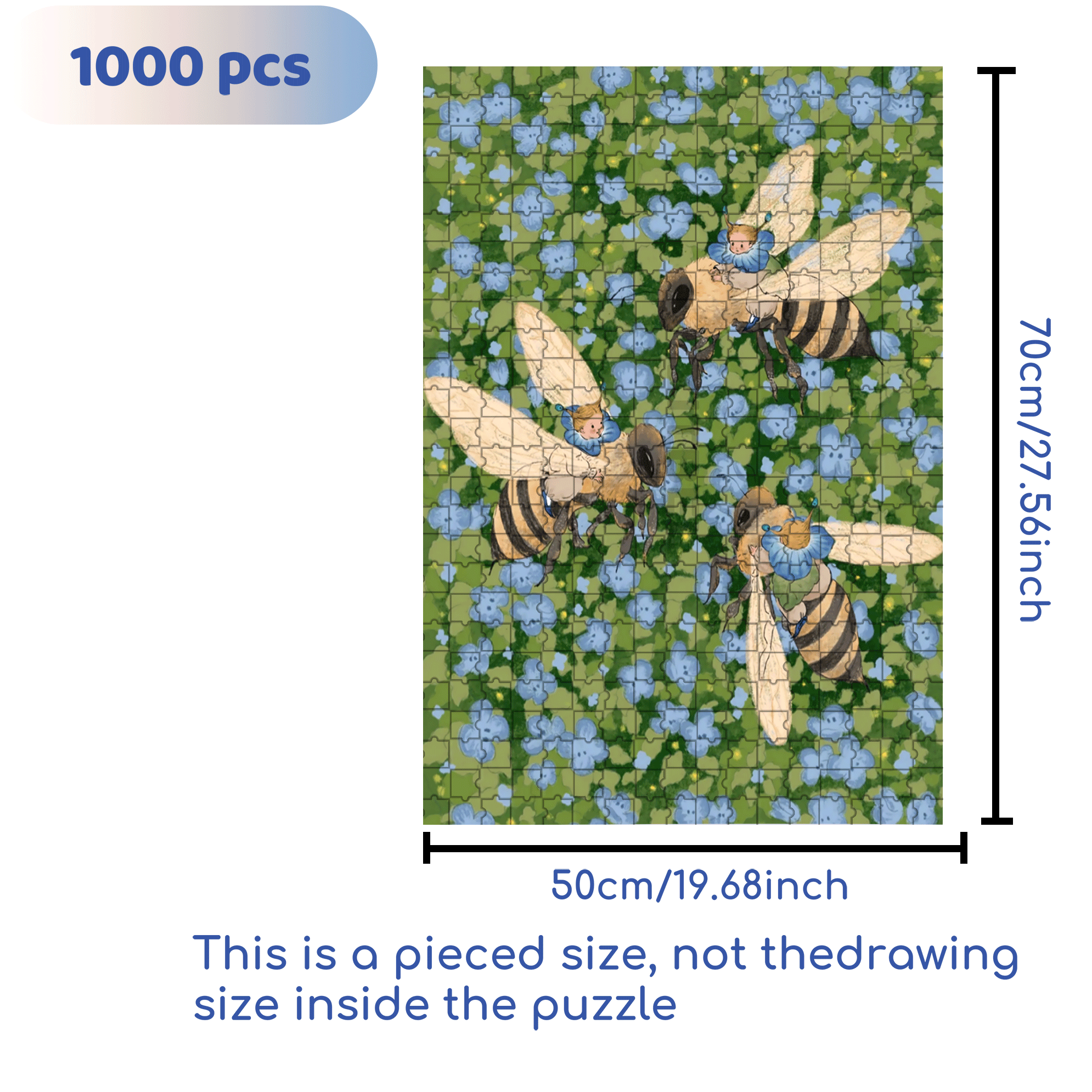 Bee Travel 500pcs/1000pcs Jigsaw Puzzle, Scratch-Resistant, Interactive Family Game & Brain-Boosting DIY Decor, Perfect for Halloween, Christmas & New Year Gifts, Family Puzzle Game