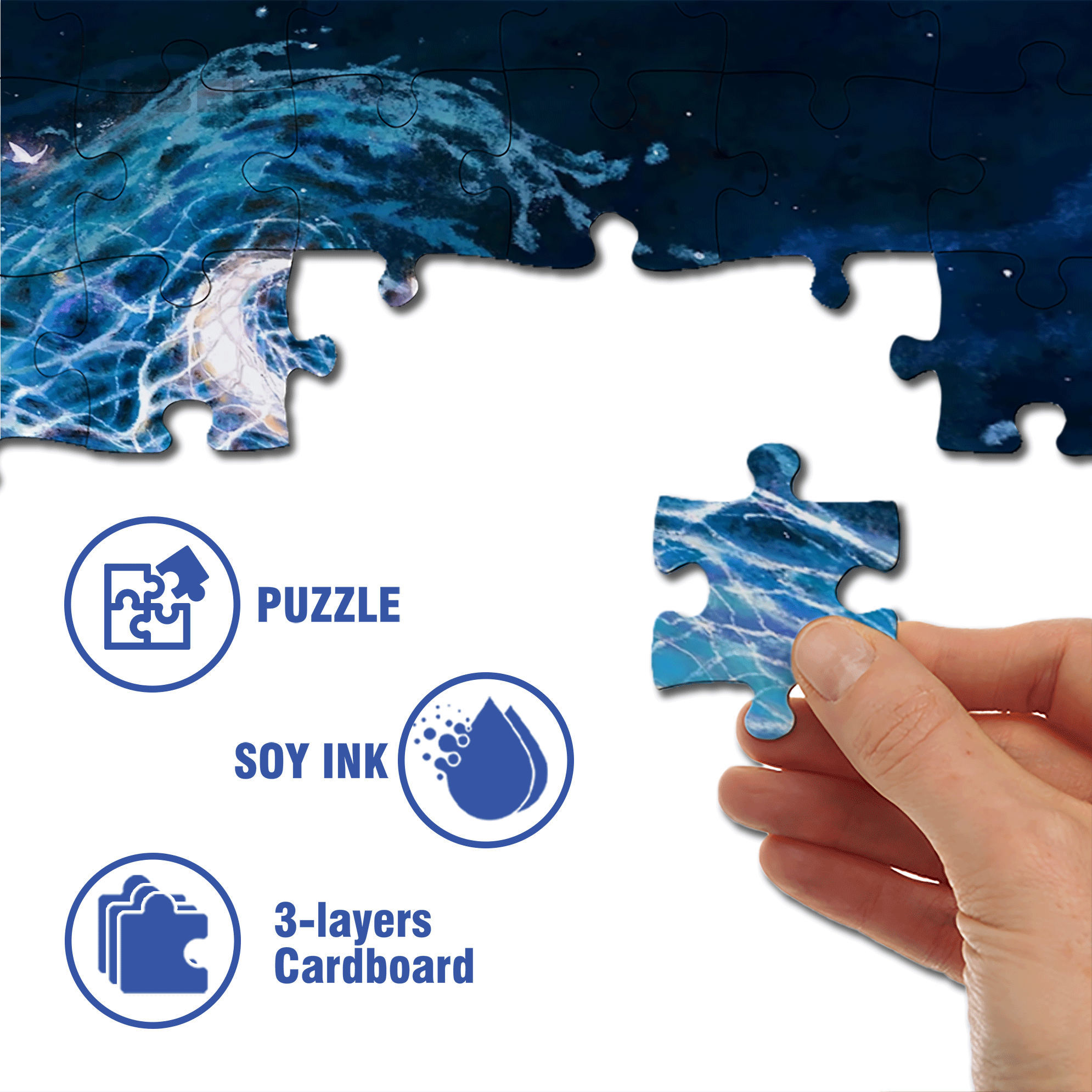 Butterflies and the Moon 500pcs/1000pcs Jigsaw Puzzle, Scratch-Resistant, Interactive Family Game & Brain-Boosting DIY Decor, Perfect for Halloween, Christmas & New Year Gifts, Family Puzzle Game