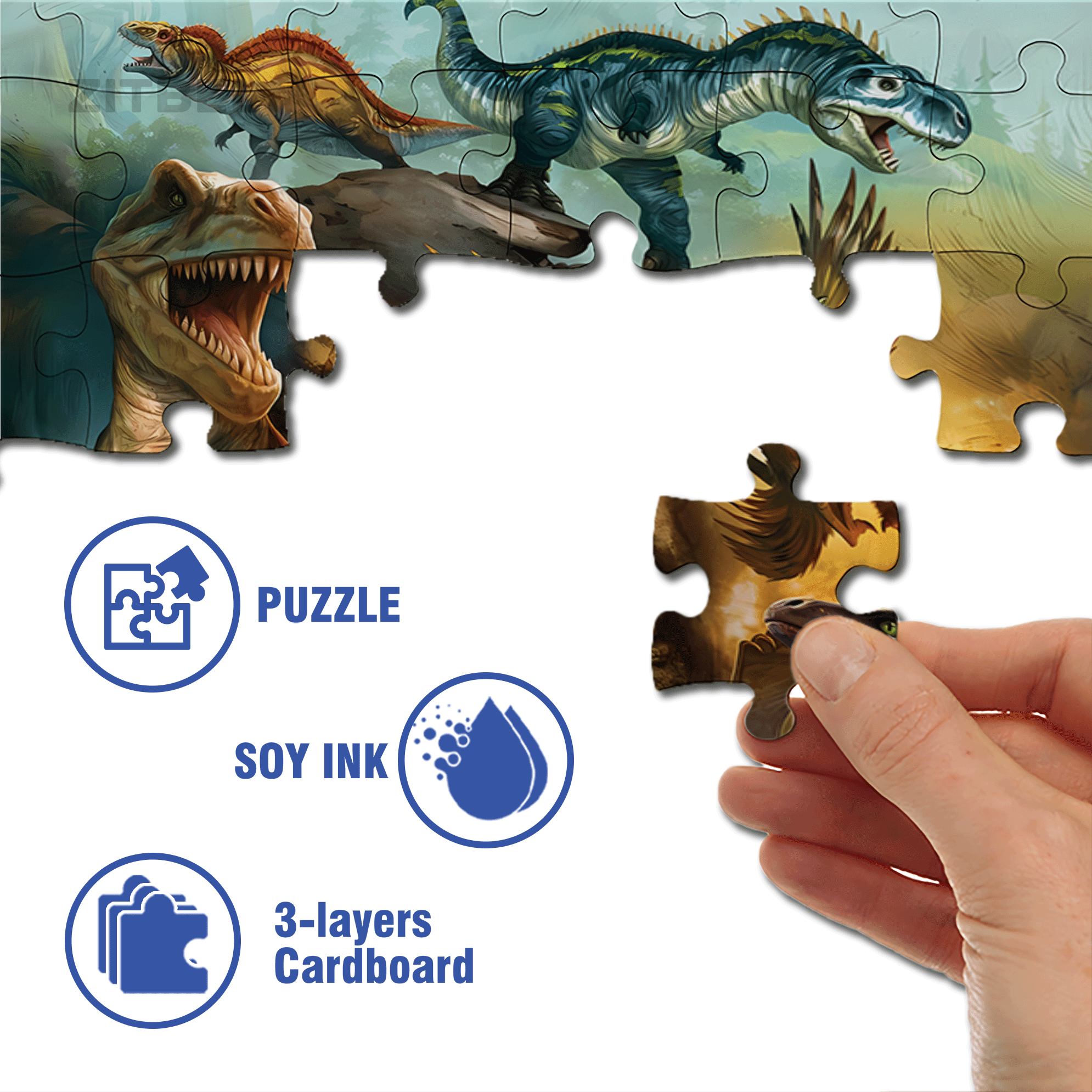 Carnivorous Dinosaurs 500pcs/1000pcs Jigsaw Puzzle, Scratch-Resistant, Interactive Family Game & Brain-Boosting DIY Decor, Perfect for Halloween, Christmas & New Year Gifts, Family Puzzle Game