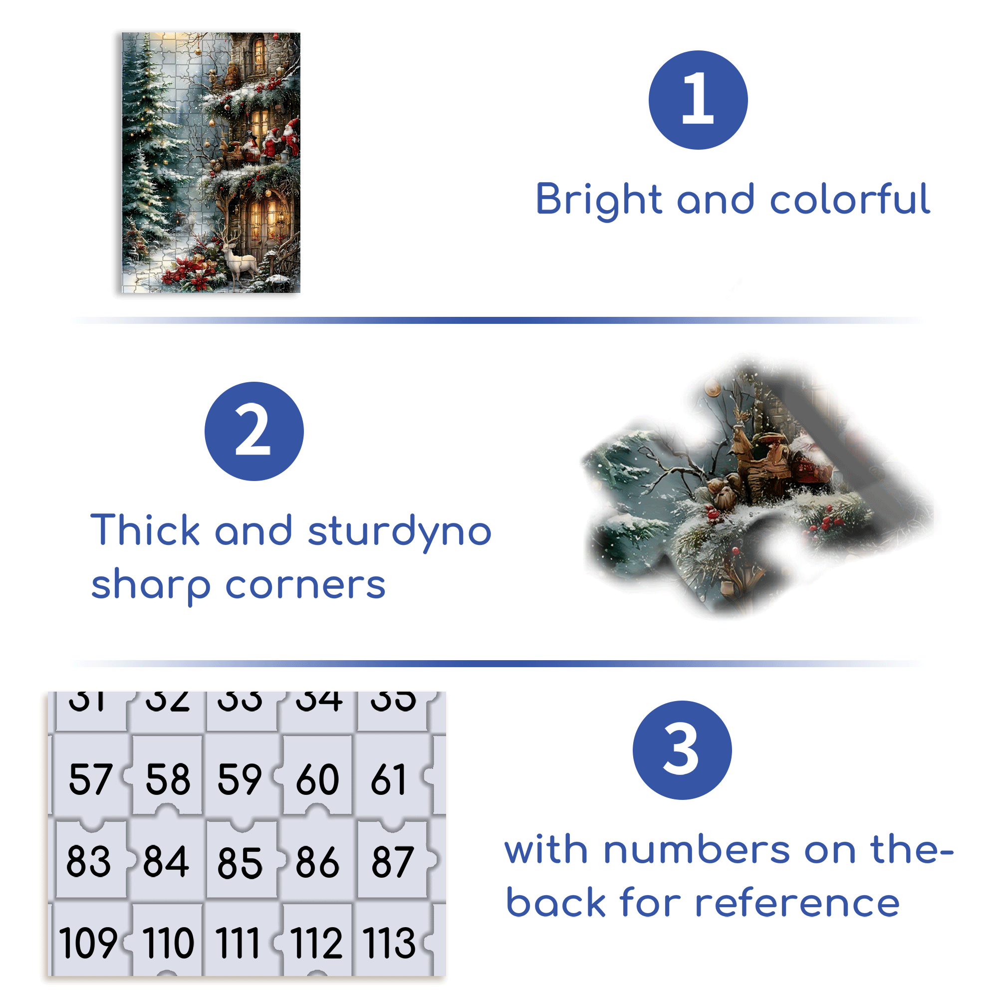 Christmas Reindeer 500pcs/1000pcs Jigsaw Puzzle, Scratch-Resistant, Interactive Family Game & Brain-Boosting DIY Decor, Perfect for Halloween, Christmas & New Year Gifts, Family Puzzle Game