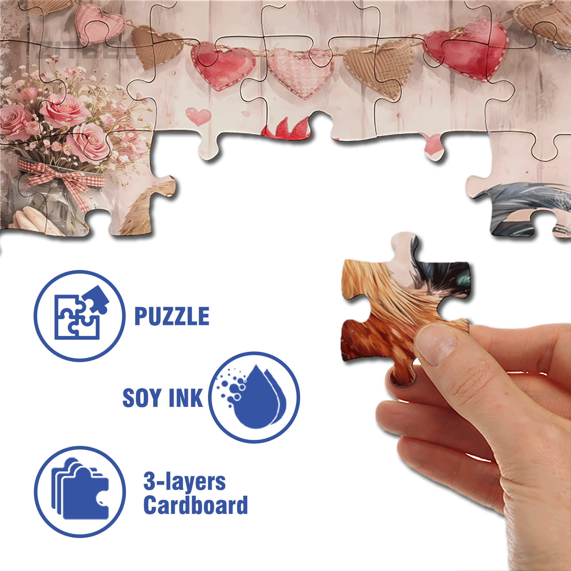 Farm Chickens 500pcs/1000pcs Jigsaw Puzzle, Scratch-Resistant, Interactive Family Game & Brain-Boosting DIY Decor, Perfect for Halloween, Christmas & New Year Gifts, Family Puzzle Game