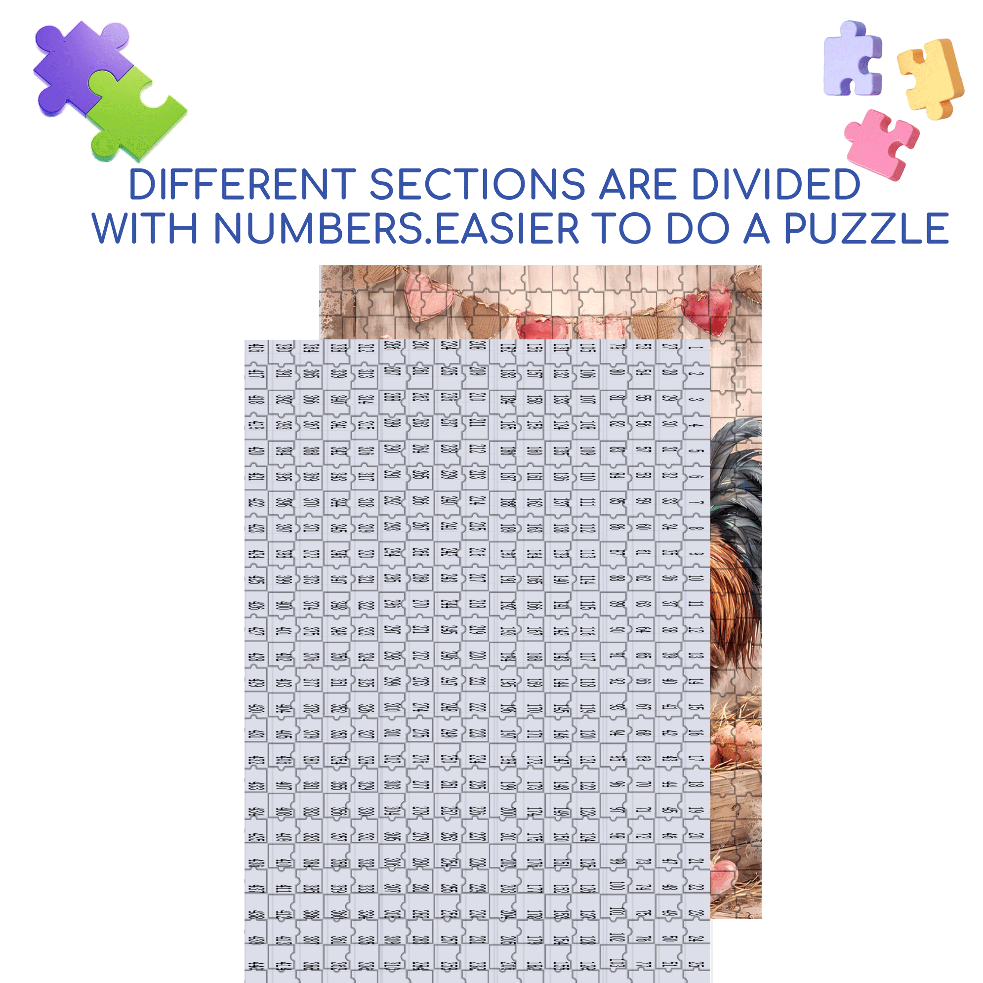 Farm Chickens 500pcs/1000pcs Jigsaw Puzzle, Scratch-Resistant, Interactive Family Game & Brain-Boosting DIY Decor, Perfect for Halloween, Christmas & New Year Gifts, Family Puzzle Game