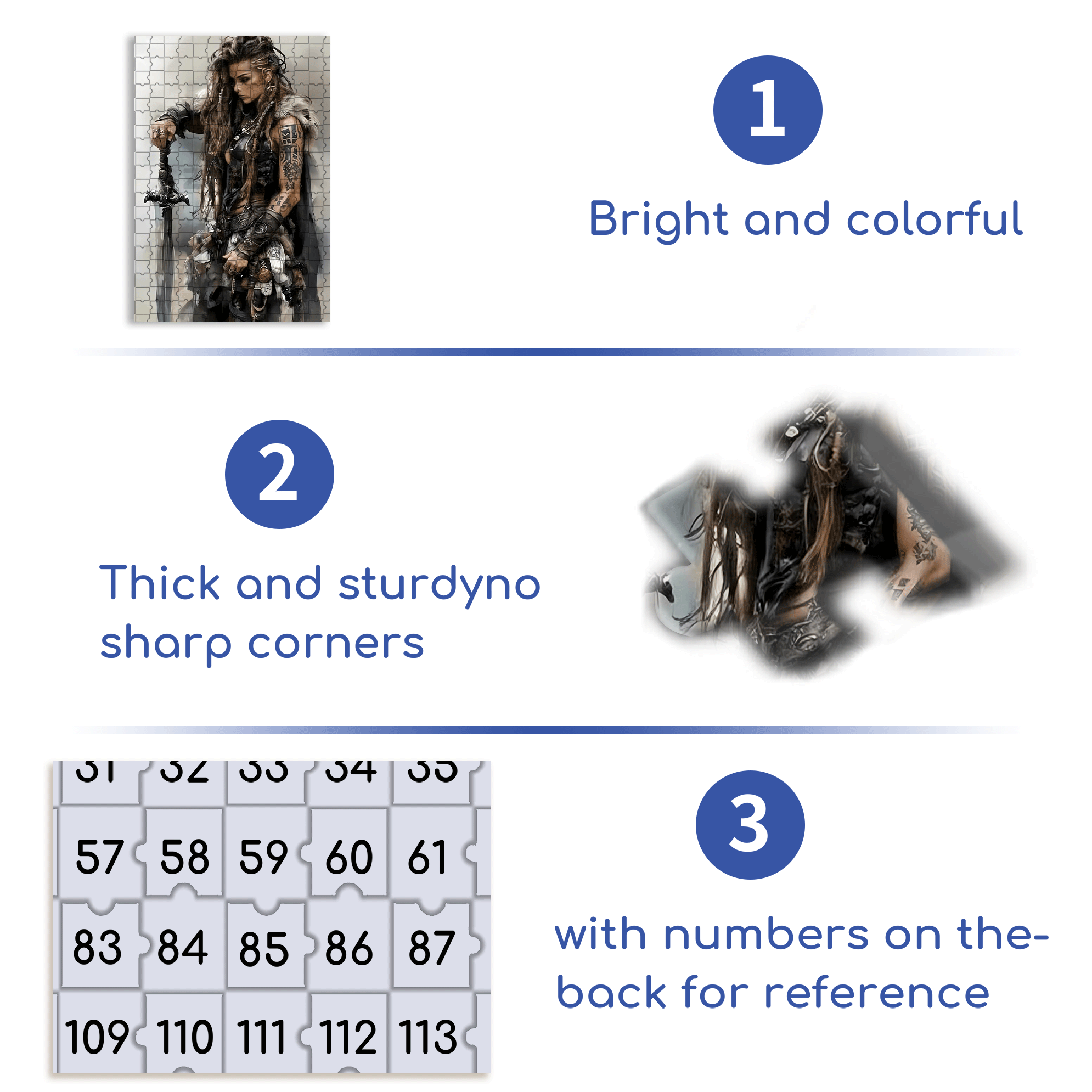 Fierce Female Warrior 500pcs/1000pcs Jigsaw Puzzle, Scratch-Resistant, Interactive Family Game & Brain-Boosting DIY Decor, Perfect for Halloween, Christmas & New Year Gifts, Family Puzzle Game