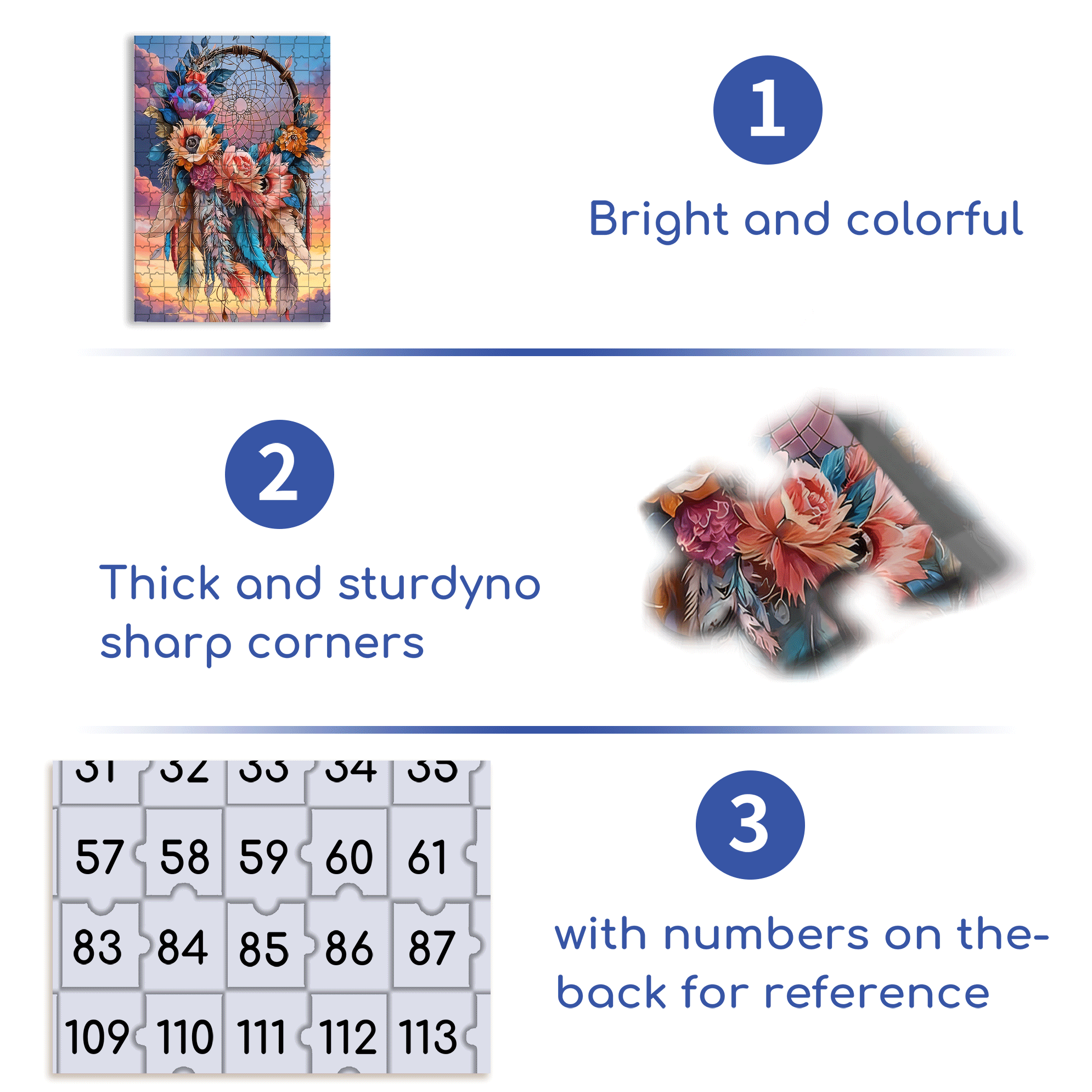 Flower Dreamcatcher 500pcs/1000pcs Jigsaw Puzzle, Scratch-Resistant, Interactive Family Game & Brain-Boosting DIY Decor, Perfect for Halloween, Christmas & New Year Gifts, Family Puzzle Game