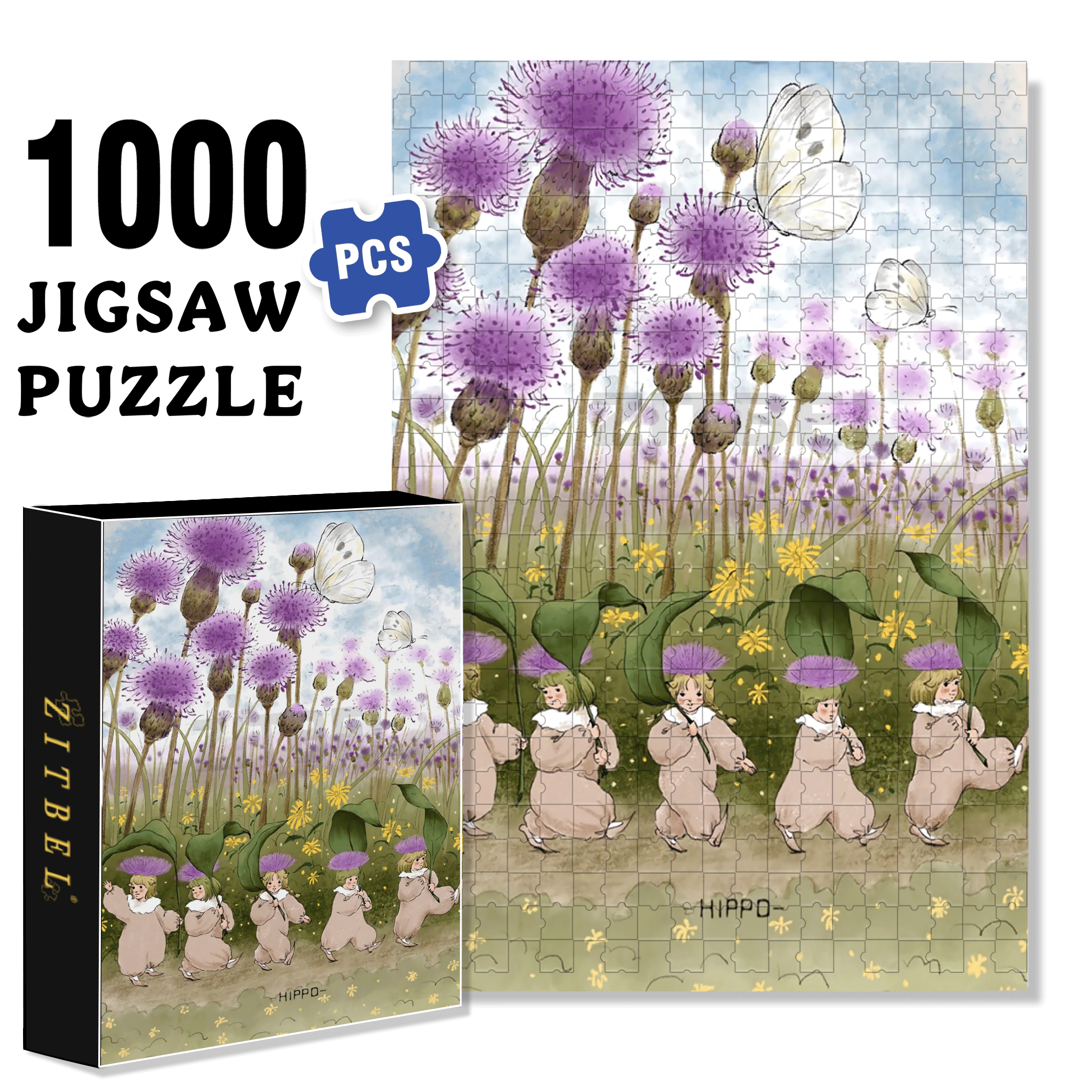 Flower Fairies 500pcs/1000pcs Jigsaw Puzzle, Scratch-Resistant, Interactive Family Game & Brain-Boosting DIY Decor, Perfect for Halloween, Christmas & New Year Gifts, Family Puzzle Game