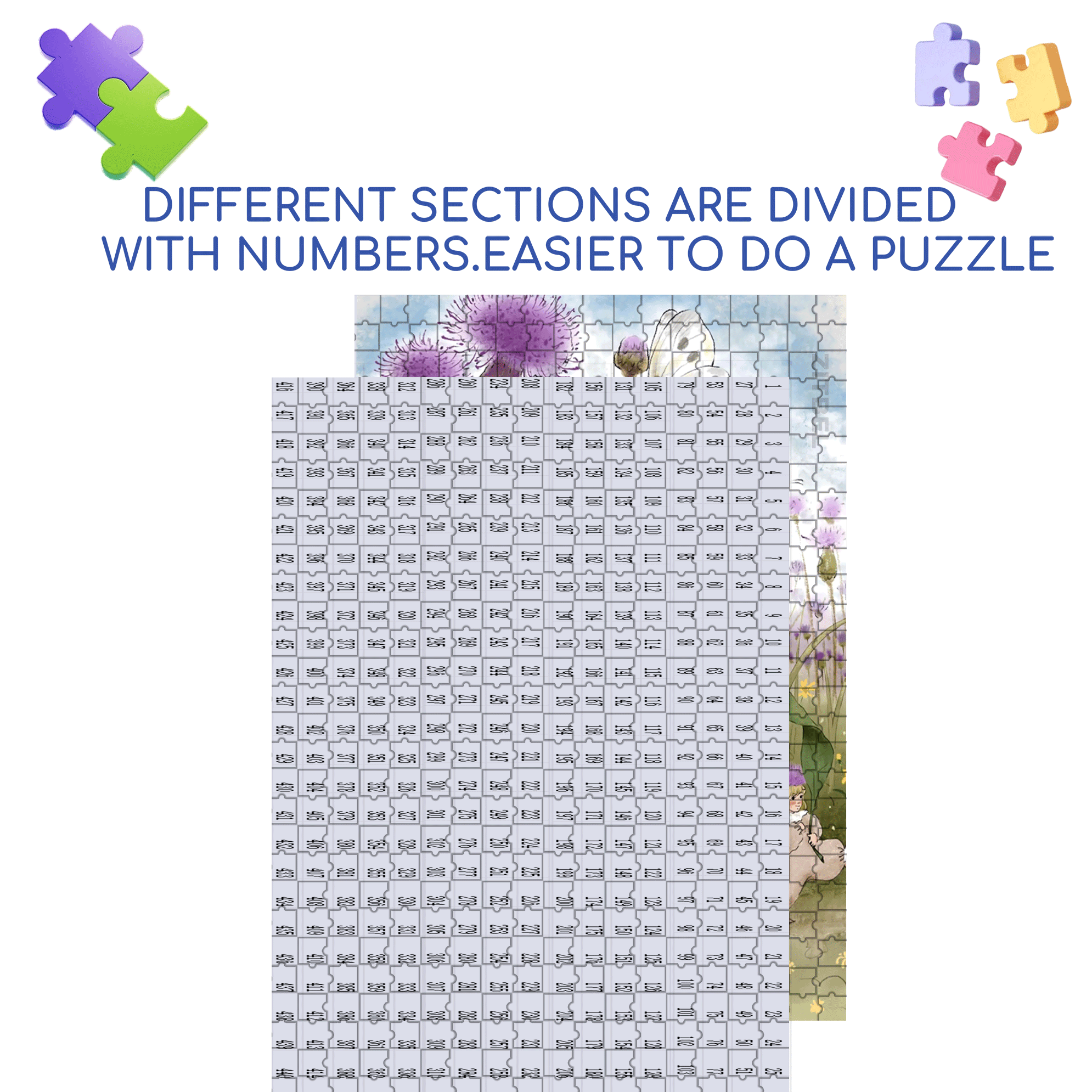 Flower Fairies 500pcs/1000pcs Jigsaw Puzzle, Scratch-Resistant, Interactive Family Game & Brain-Boosting DIY Decor, Perfect for Halloween, Christmas & New Year Gifts, Family Puzzle Game