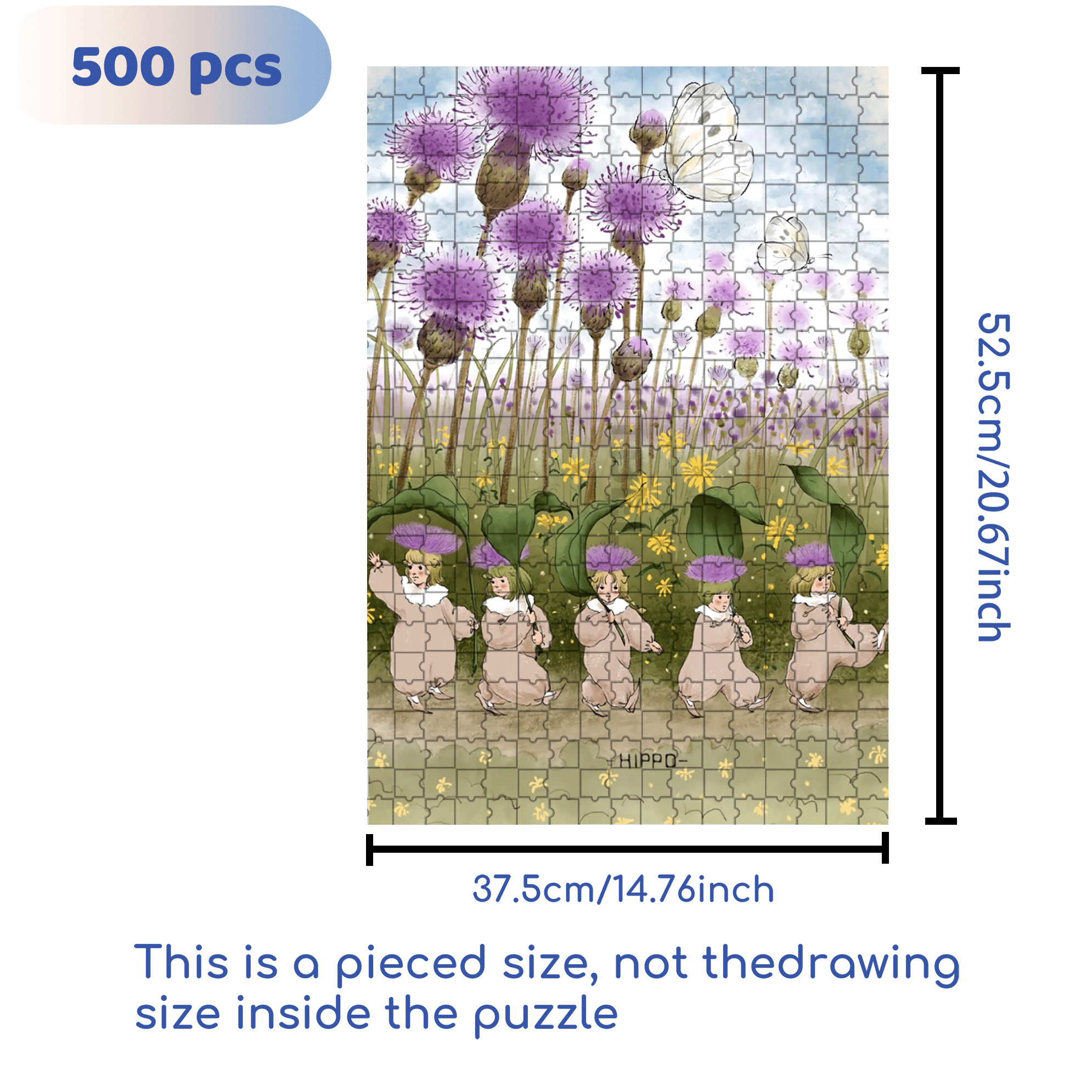 Flower Fairies 500pcs/1000pcs Jigsaw Puzzle, Scratch-Resistant, Interactive Family Game & Brain-Boosting DIY Decor, Perfect for Halloween, Christmas & New Year Gifts, Family Puzzle Game