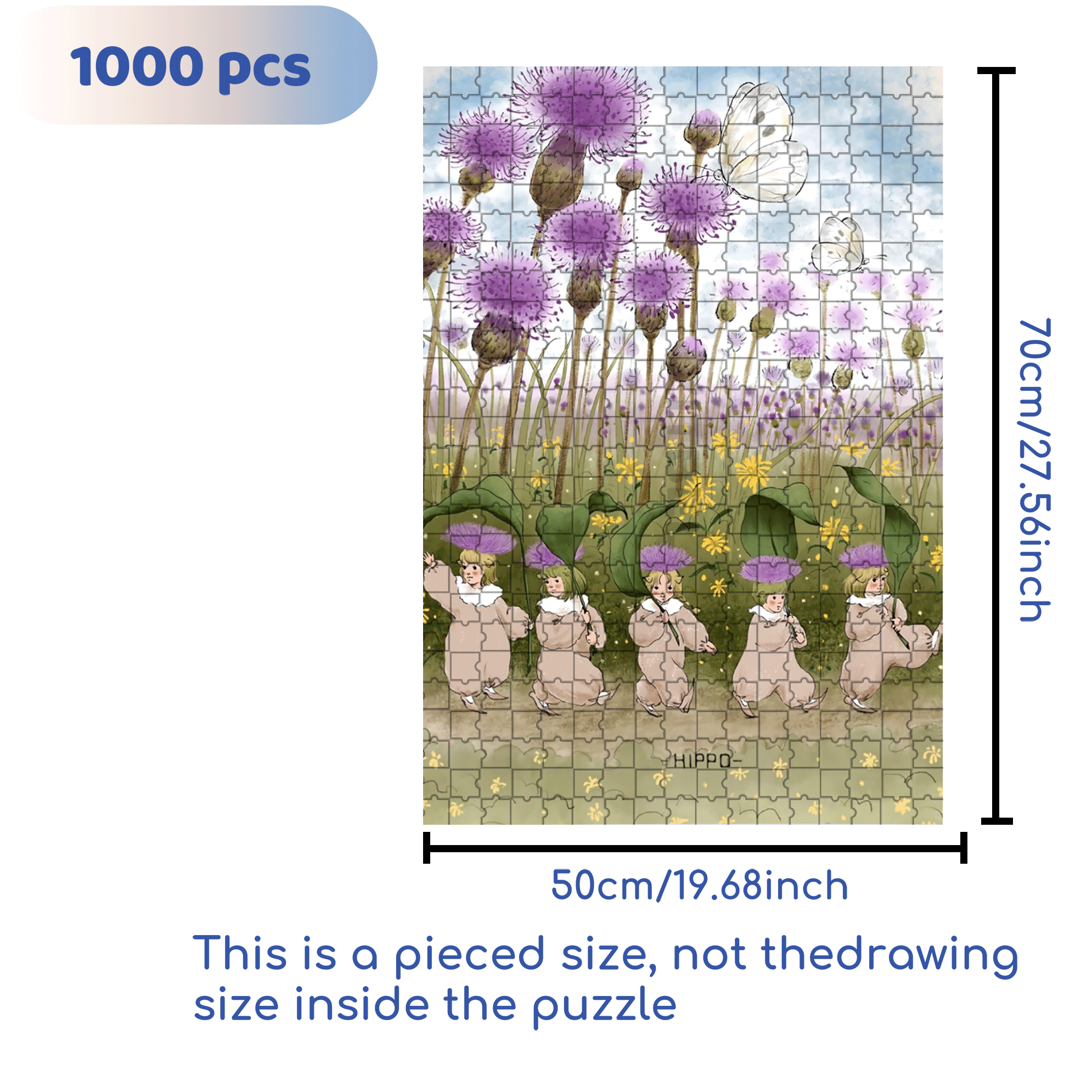Flower Fairies 500pcs/1000pcs Jigsaw Puzzle, Scratch-Resistant, Interactive Family Game & Brain-Boosting DIY Decor, Perfect for Halloween, Christmas & New Year Gifts, Family Puzzle Game