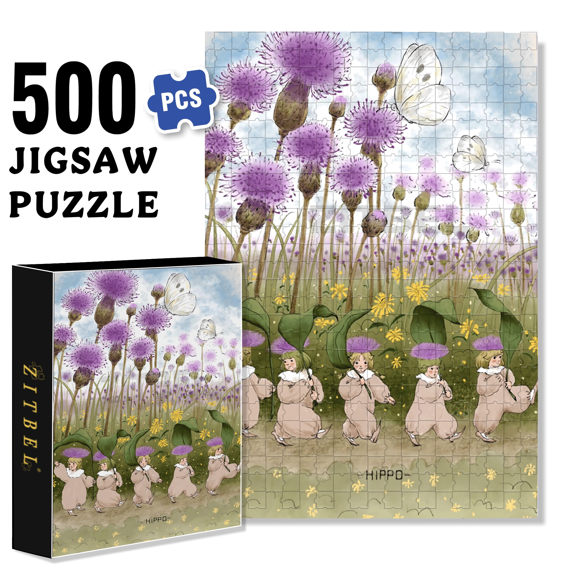 Flower Fairies 500pcs/1000pcs Jigsaw Puzzle, Scratch-Resistant, Interactive Family Game & Brain-Boosting DIY Decor, Perfect for Halloween, Christmas & New Year Gifts, Family Puzzle Game