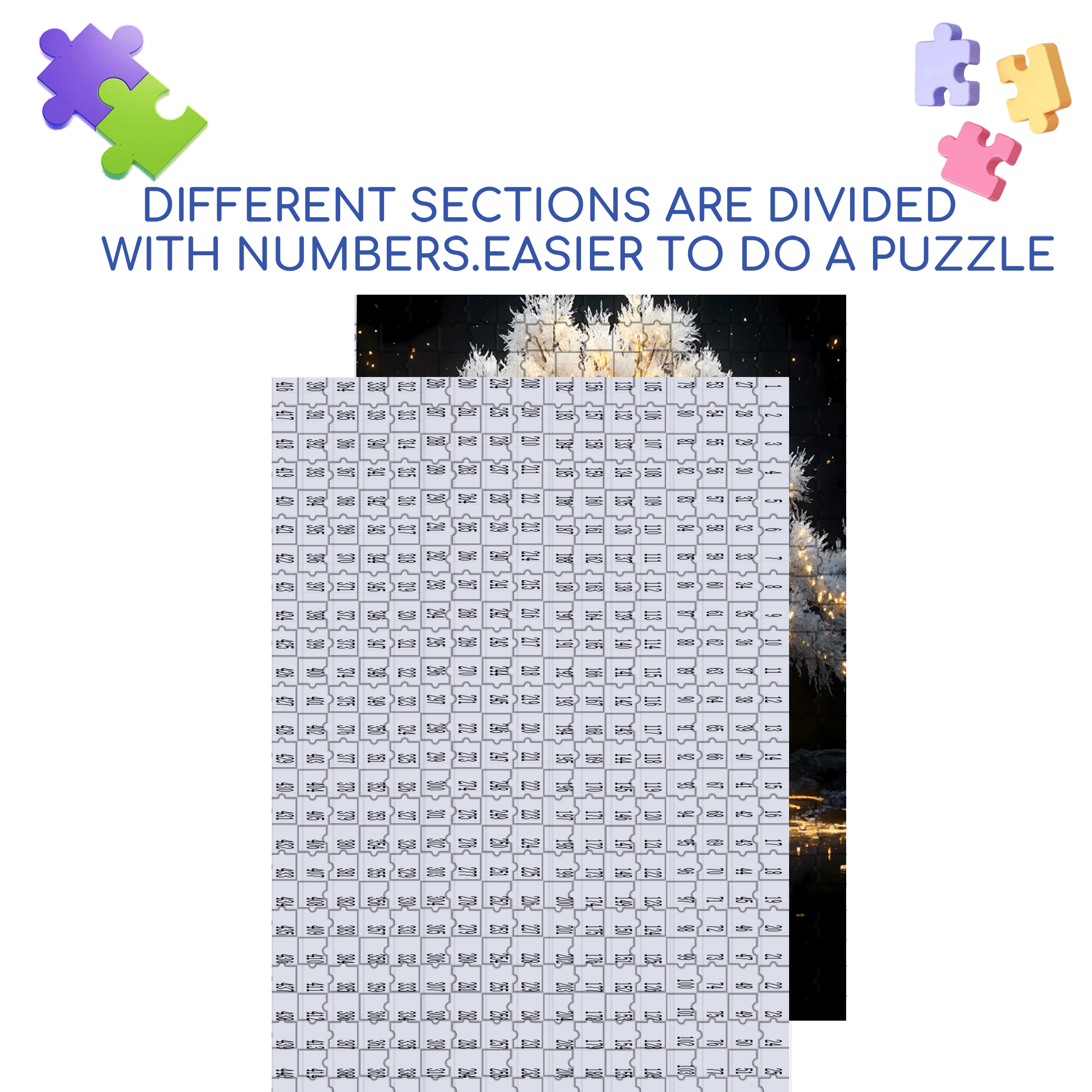 Glowing Illuminated Tree 500pcs/1000pcs Jigsaw Puzzle, Scratch-Resistant, Interactive Family Game & Brain-Boosting DIY Decor, Perfect for Halloween, Christmas & New Year Gifts, Family Puzzle Game