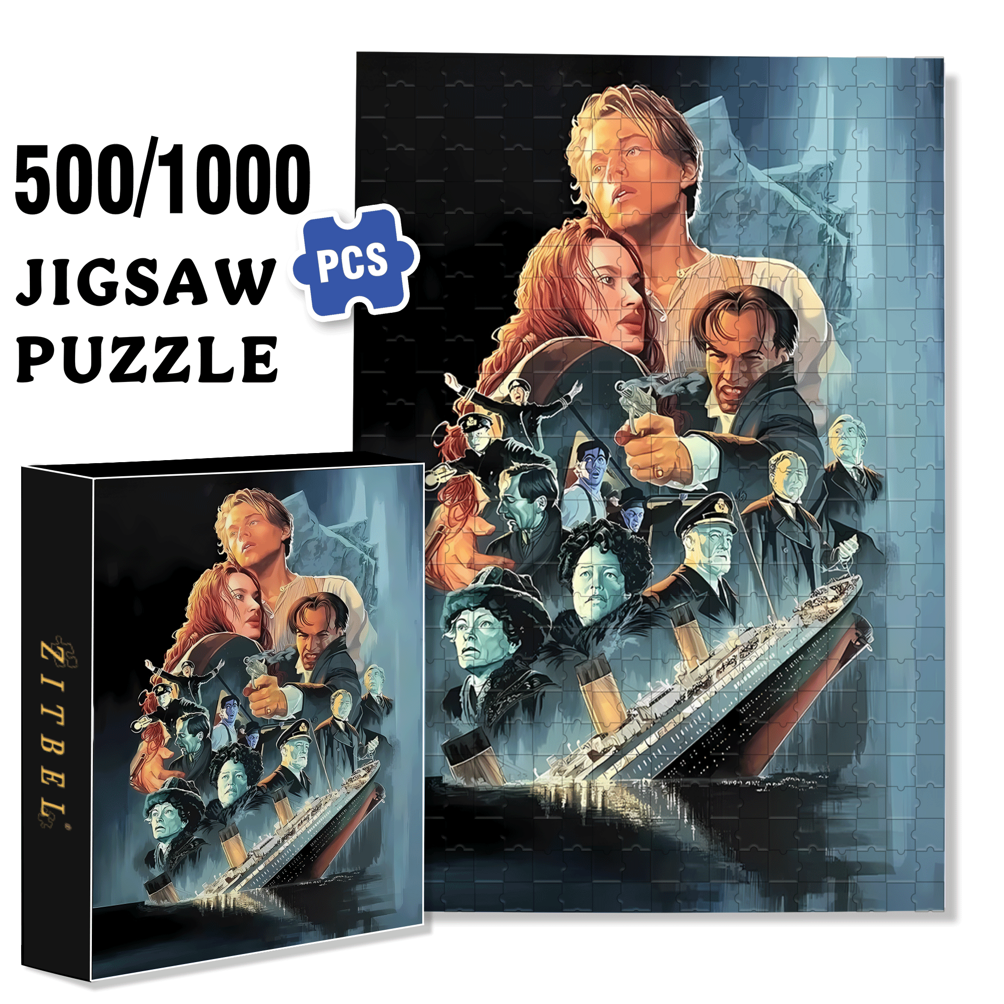 Great Love 500pcs/1000pcs Jigsaw Puzzle, Scratch-Resistant, Interactive Family Game & Brain-Boosting DIY Decor, Perfect for Halloween, Christmas & New Year Gifts, Family Puzzle Game