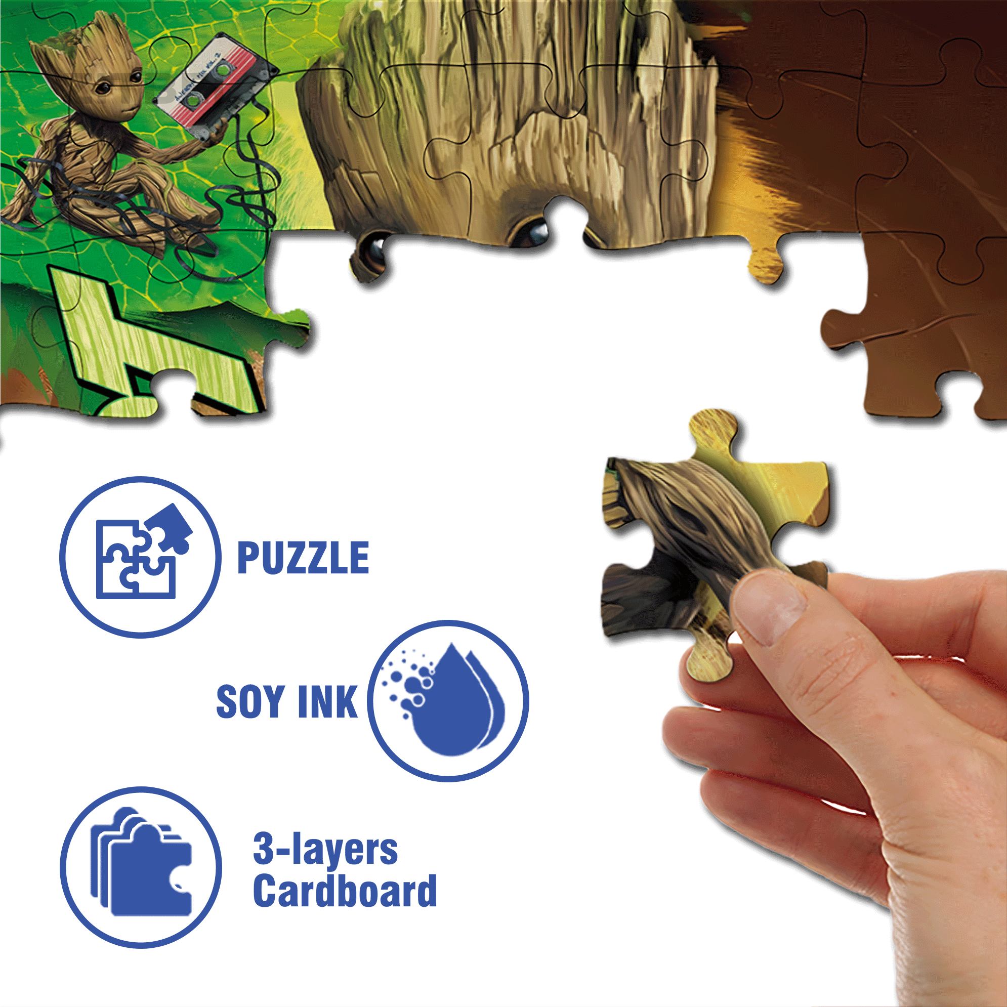 Groot Wall Poster 500pcs/1000pcs Jigsaw Puzzle, Scratch-Resistant, Interactive Family Game & Brain-Boosting DIY Decor, Perfect for Halloween, Christmas & New Year Gifts, Family Puzzle Game