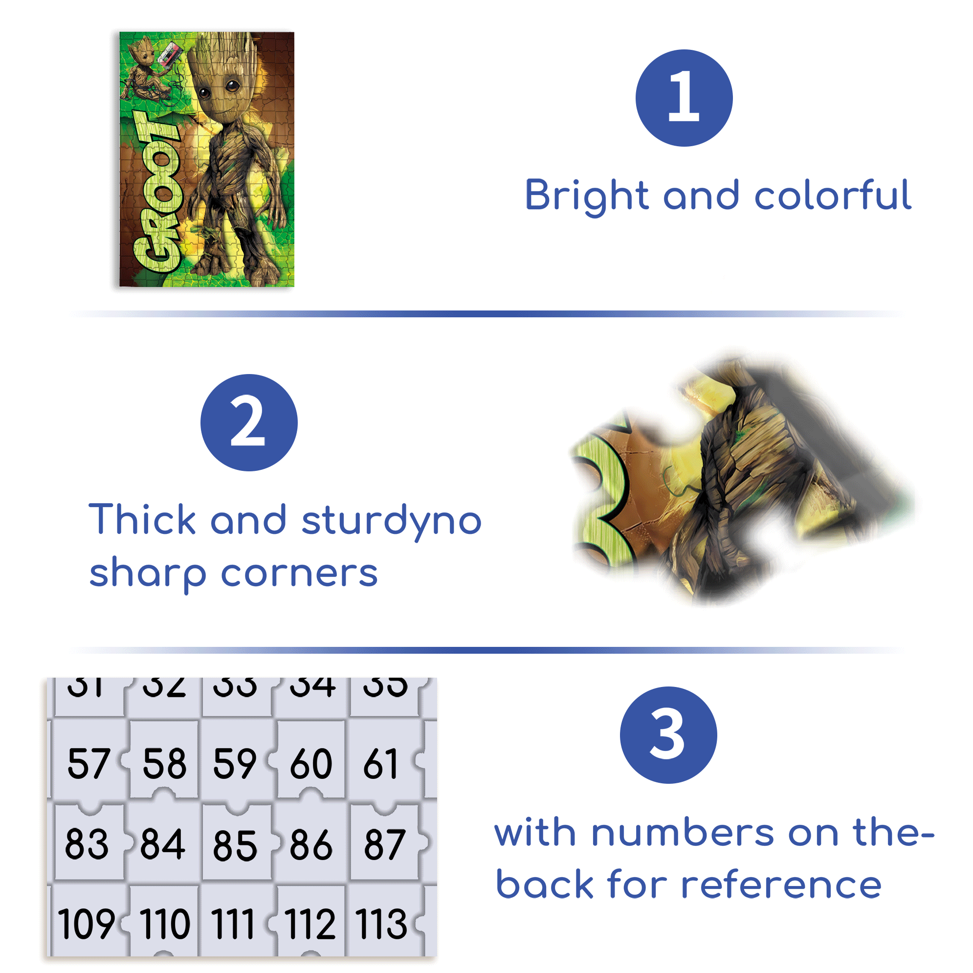 Groot Wall Poster 500pcs/1000pcs Jigsaw Puzzle, Scratch-Resistant, Interactive Family Game & Brain-Boosting DIY Decor, Perfect for Halloween, Christmas & New Year Gifts, Family Puzzle Game
