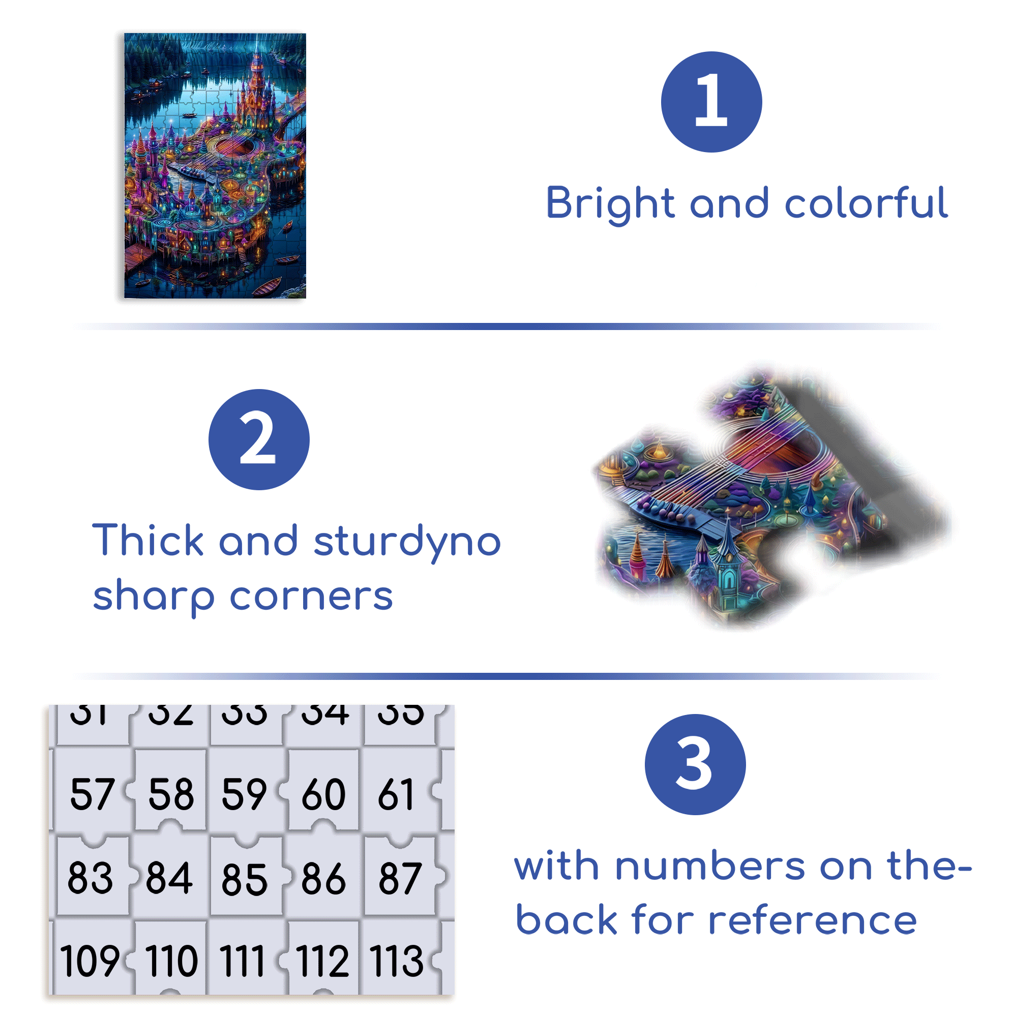 Guitar City 500pcs/1000pcs Jigsaw Puzzle, Scratch-Resistant, Interactive Family Game & Brain-Boosting DIY Decor, Perfect for Halloween, Christmas & New Year Gifts, Family Puzzle Game