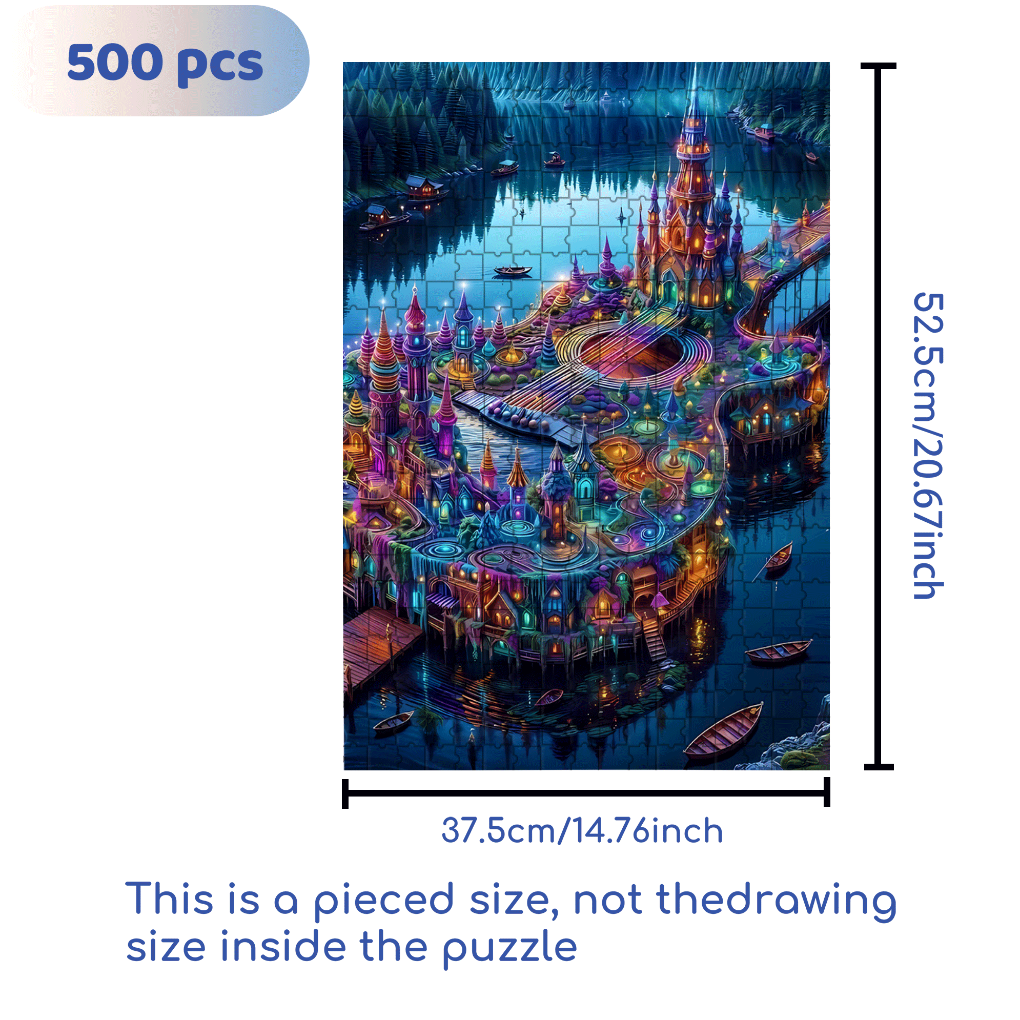 Guitar City 500pcs/1000pcs Jigsaw Puzzle, Scratch-Resistant, Interactive Family Game & Brain-Boosting DIY Decor, Perfect for Halloween, Christmas & New Year Gifts, Family Puzzle Game