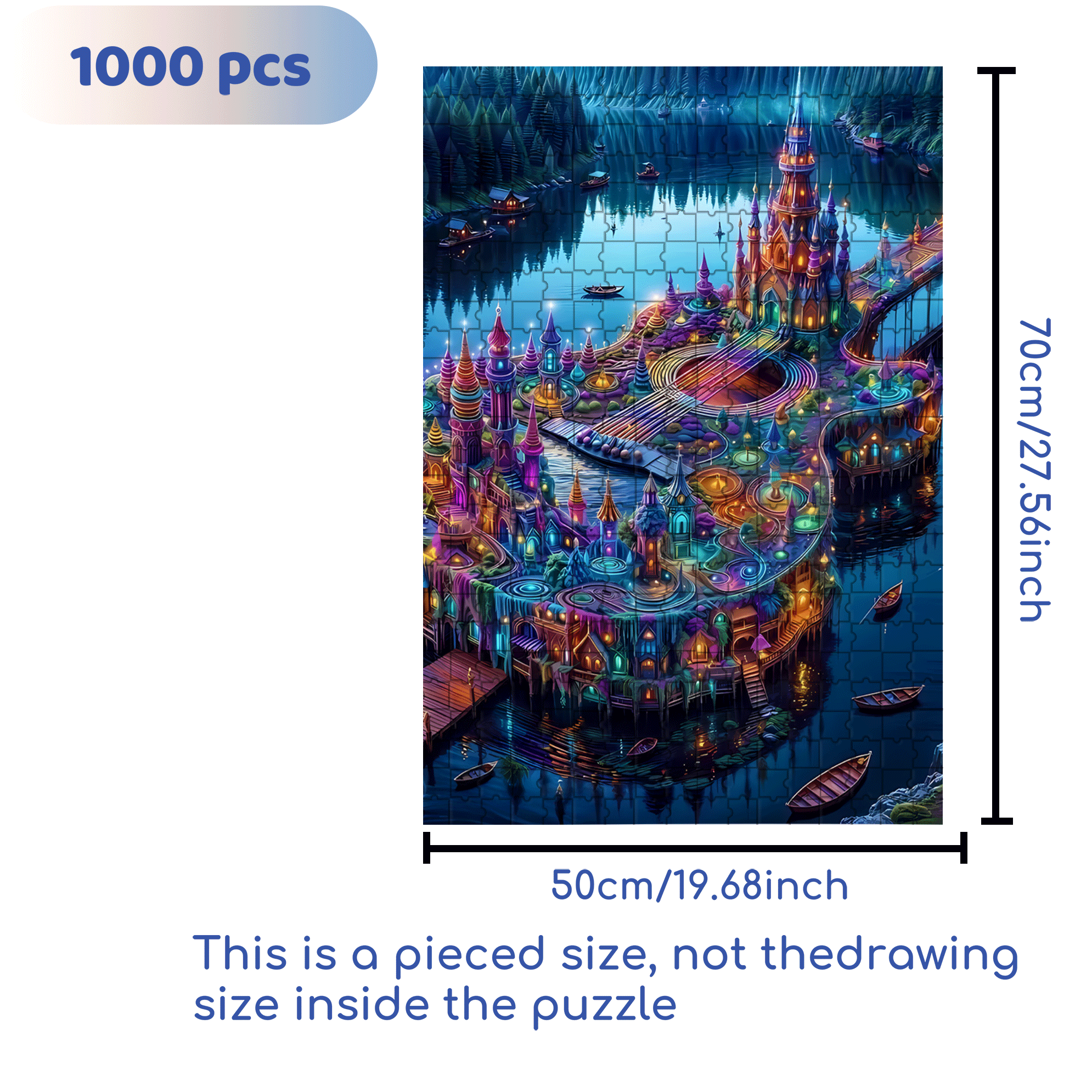 Guitar City 500pcs/1000pcs Jigsaw Puzzle, Scratch-Resistant, Interactive Family Game & Brain-Boosting DIY Decor, Perfect for Halloween, Christmas & New Year Gifts, Family Puzzle Game