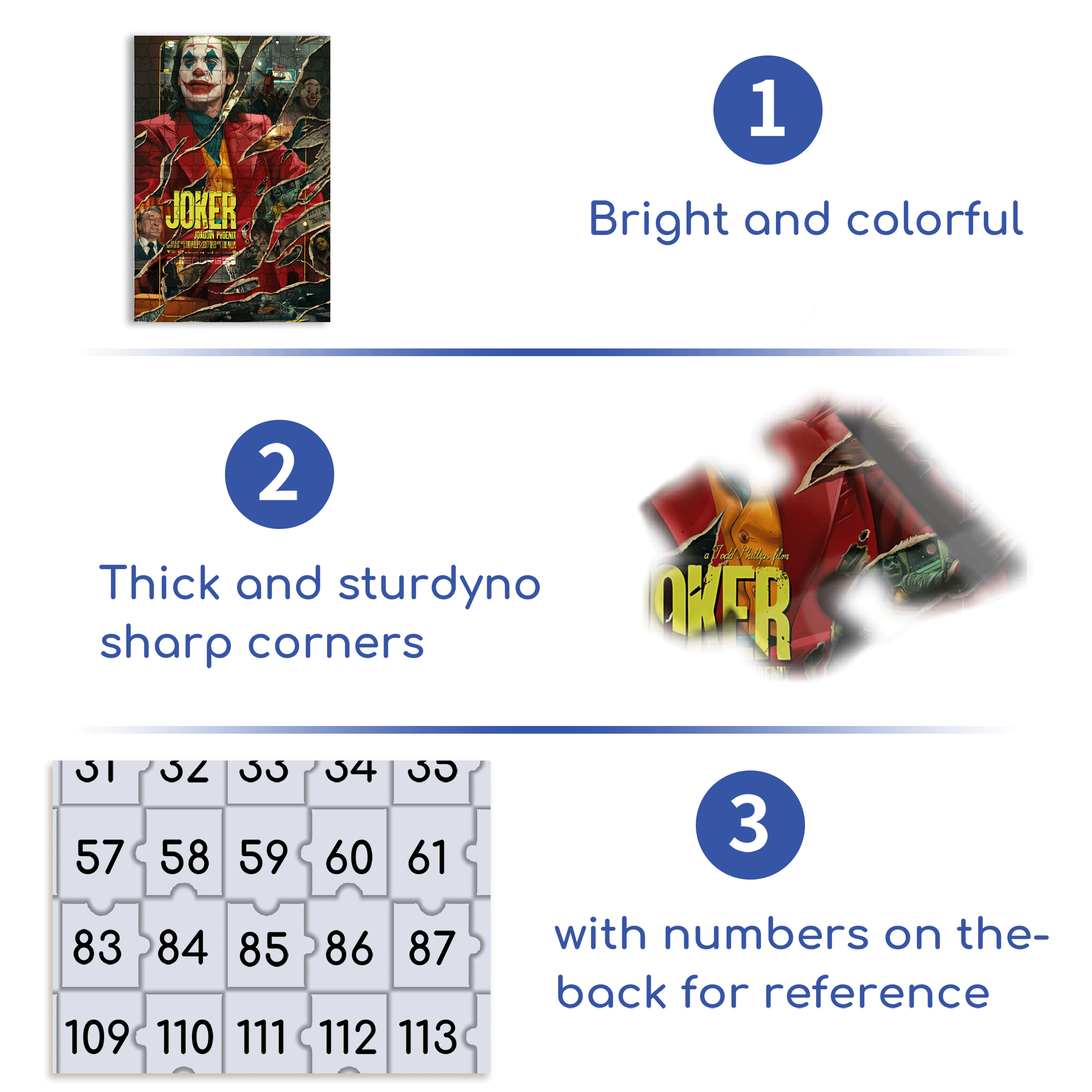 Joker Wall Poster 500pcs/1000pcs Jigsaw Puzzle, Scratch-Resistant, Interactive Family Game & Brain-Boosting DIY Decor, Perfect for Halloween, Christmas & New Year Gifts, Family Puzzle Game