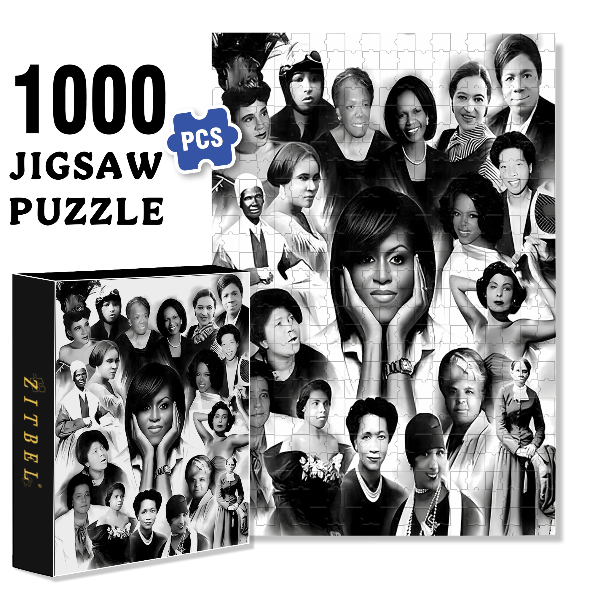 Pay Tribute to Outstanding Women 500pcs/1000pcs Jigsaw Puzzle, Scratch-Resistant, Interactive Family Game & Brain-Boosting DIY Decor, Perfect for Halloween, Christmas & New Year Gifts, Family Puzzle Game