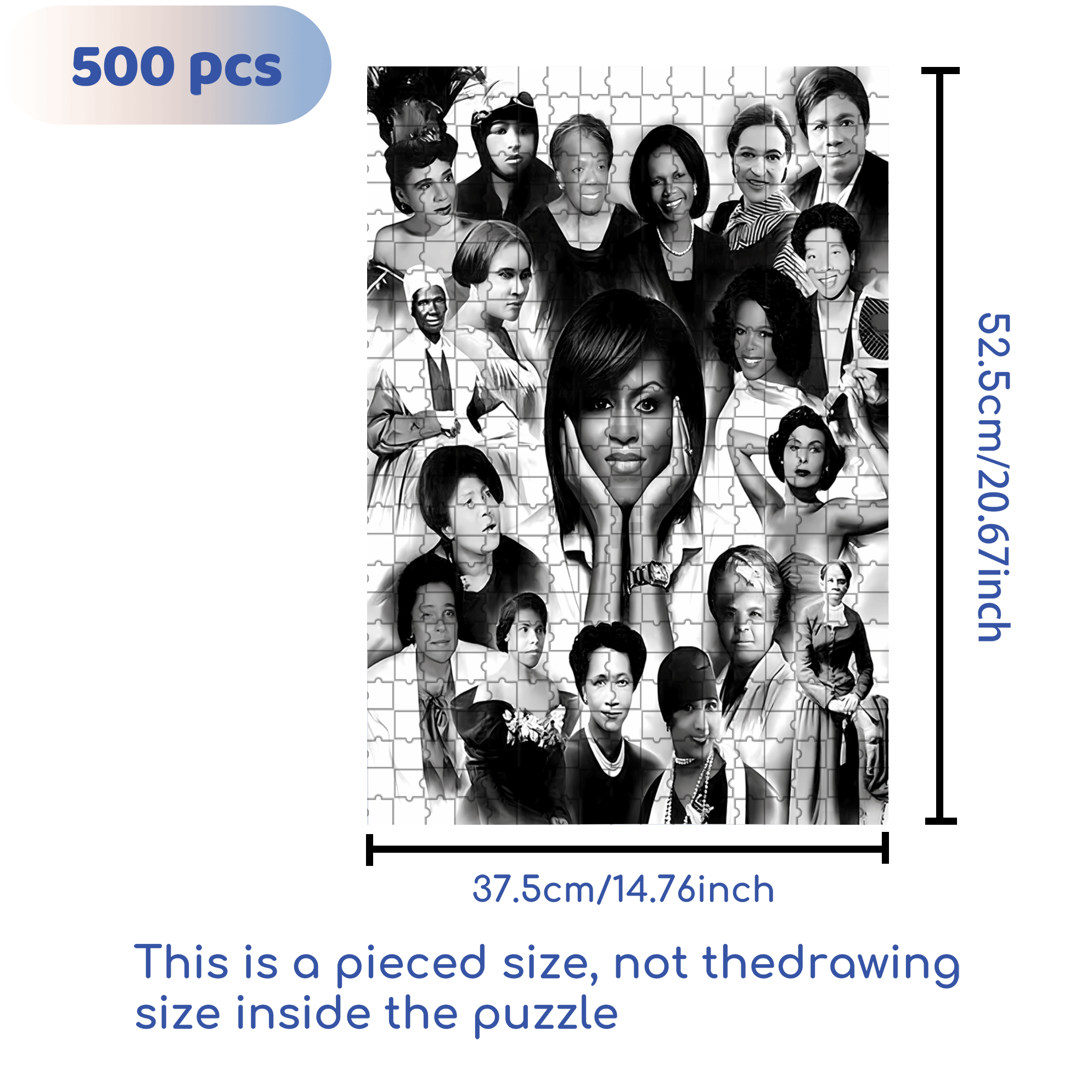 Pay Tribute to Outstanding Women 500pcs/1000pcs Jigsaw Puzzle, Scratch-Resistant, Interactive Family Game & Brain-Boosting DIY Decor, Perfect for Halloween, Christmas & New Year Gifts, Family Puzzle Game