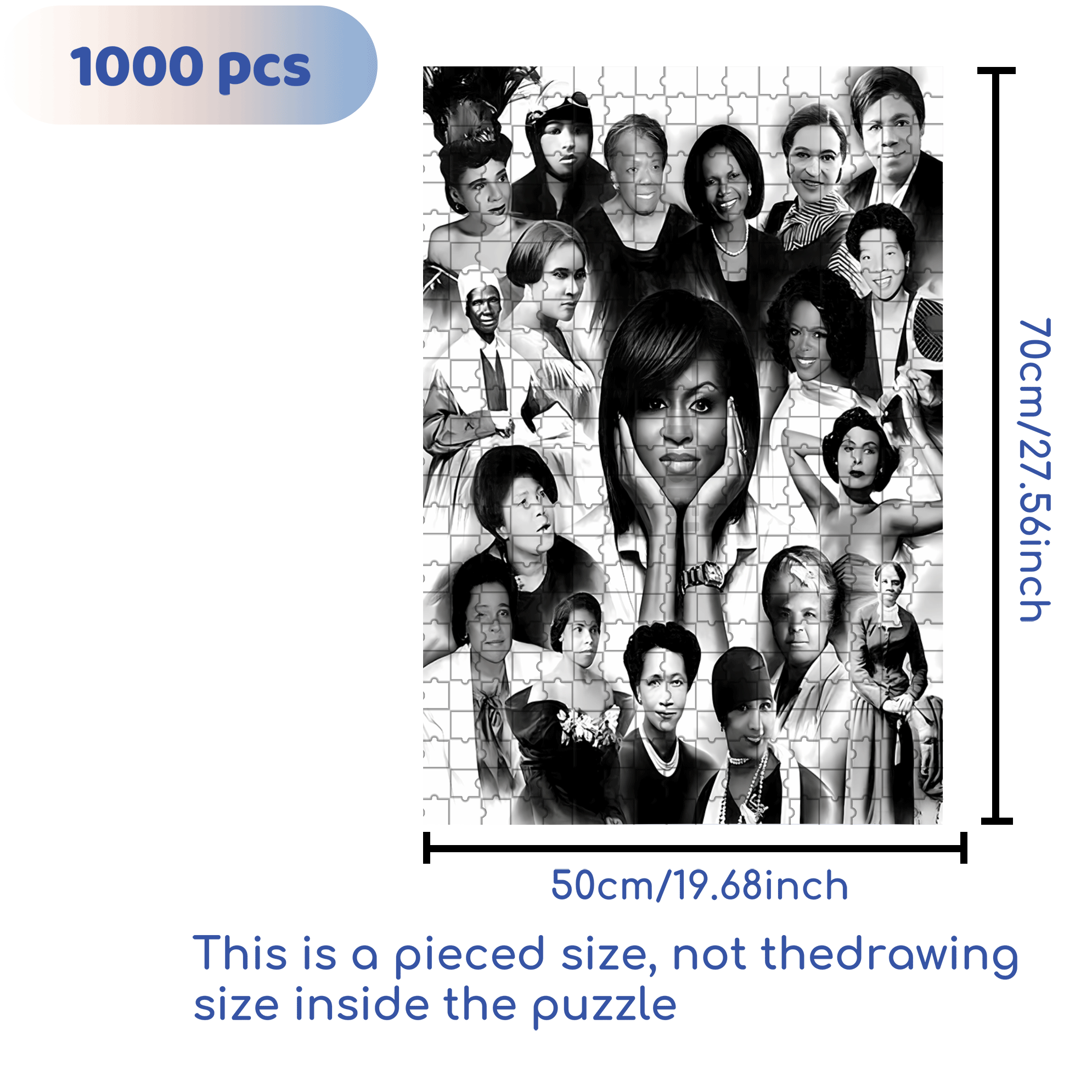 Pay Tribute to Outstanding Women 500pcs/1000pcs Jigsaw Puzzle, Scratch-Resistant, Interactive Family Game & Brain-Boosting DIY Decor, Perfect for Halloween, Christmas & New Year Gifts, Family Puzzle Game