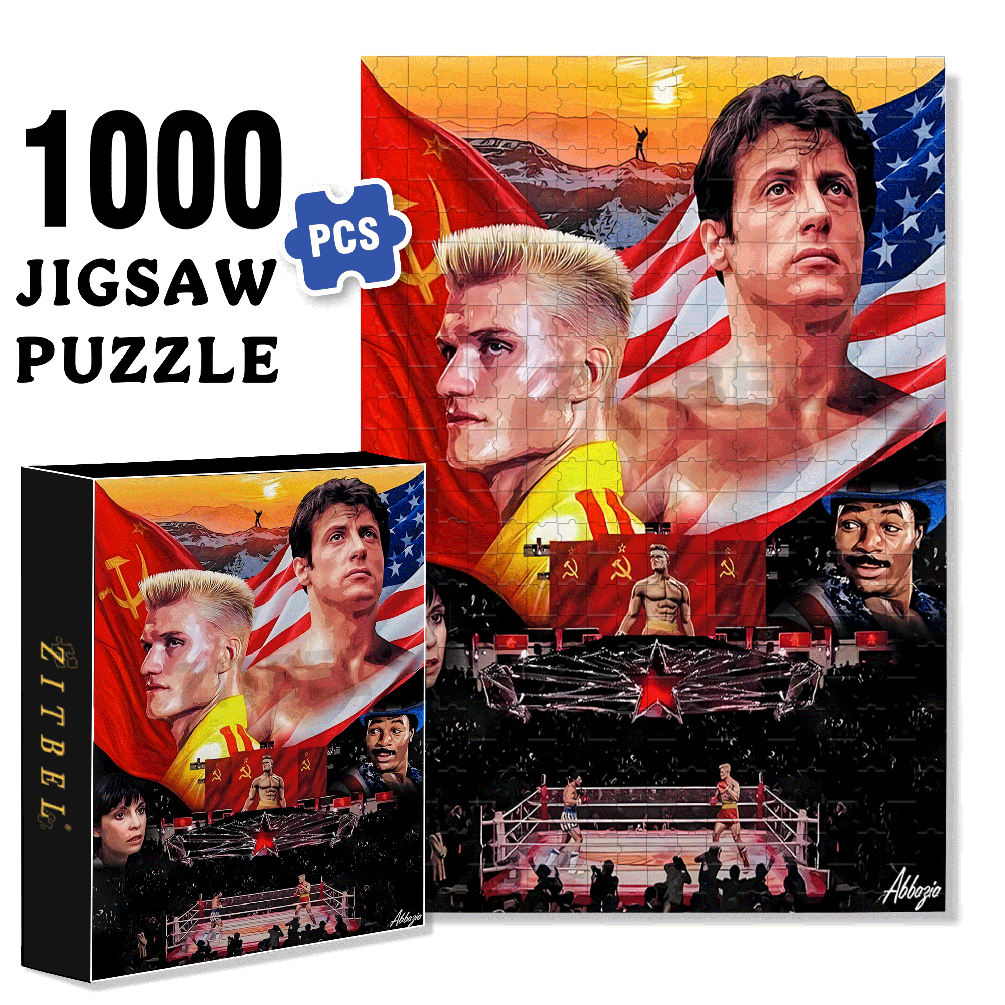Rocky 500pcs/1000pcs Jigsaw Puzzle, Scratch-Resistant, Interactive Family Game & Brain-Boosting DIY Decor, Perfect for Halloween, Christmas & New Year Gifts, Family Puzzle Game