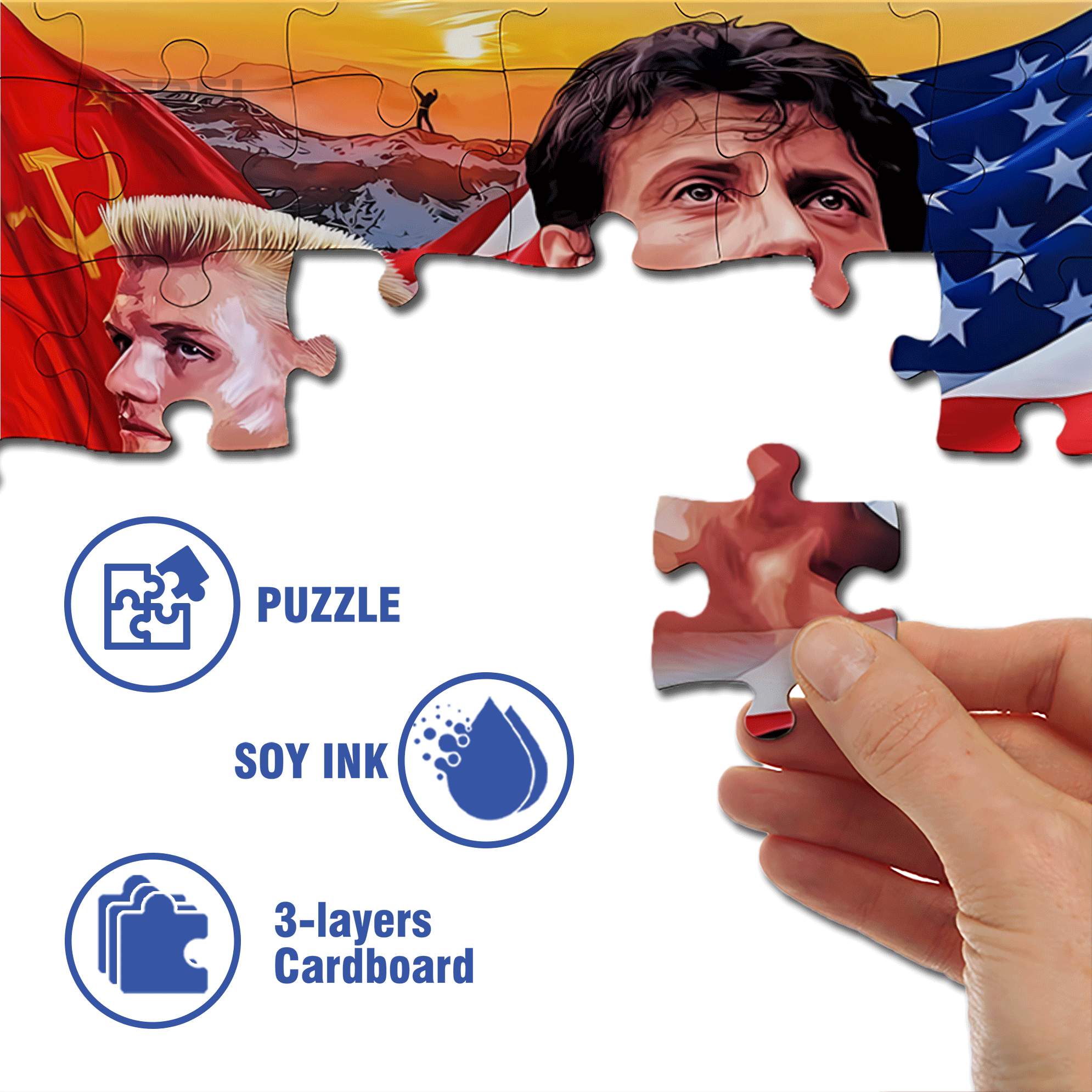 Rocky 500pcs/1000pcs Jigsaw Puzzle, Scratch-Resistant, Interactive Family Game & Brain-Boosting DIY Decor, Perfect for Halloween, Christmas & New Year Gifts, Family Puzzle Game