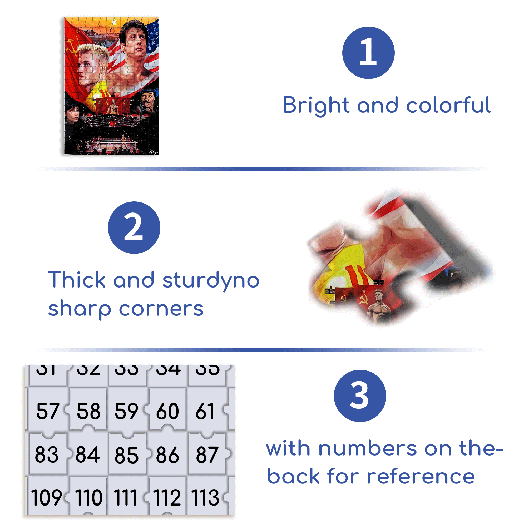 Rocky 500pcs/1000pcs Jigsaw Puzzle, Scratch-Resistant, Interactive Family Game & Brain-Boosting DIY Decor, Perfect for Halloween, Christmas & New Year Gifts, Family Puzzle Game