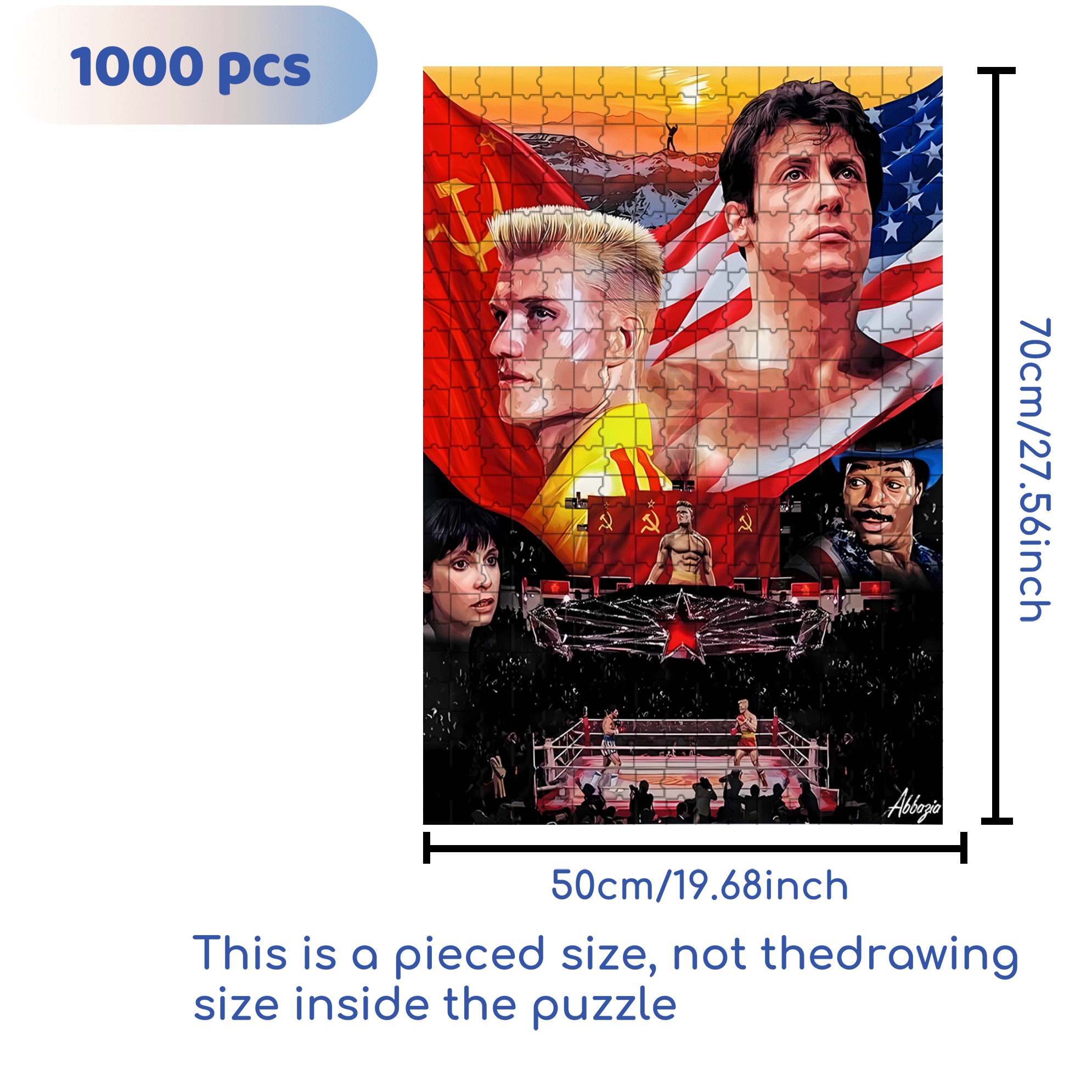 Rocky 500pcs/1000pcs Jigsaw Puzzle, Scratch-Resistant, Interactive Family Game & Brain-Boosting DIY Decor, Perfect for Halloween, Christmas & New Year Gifts, Family Puzzle Game