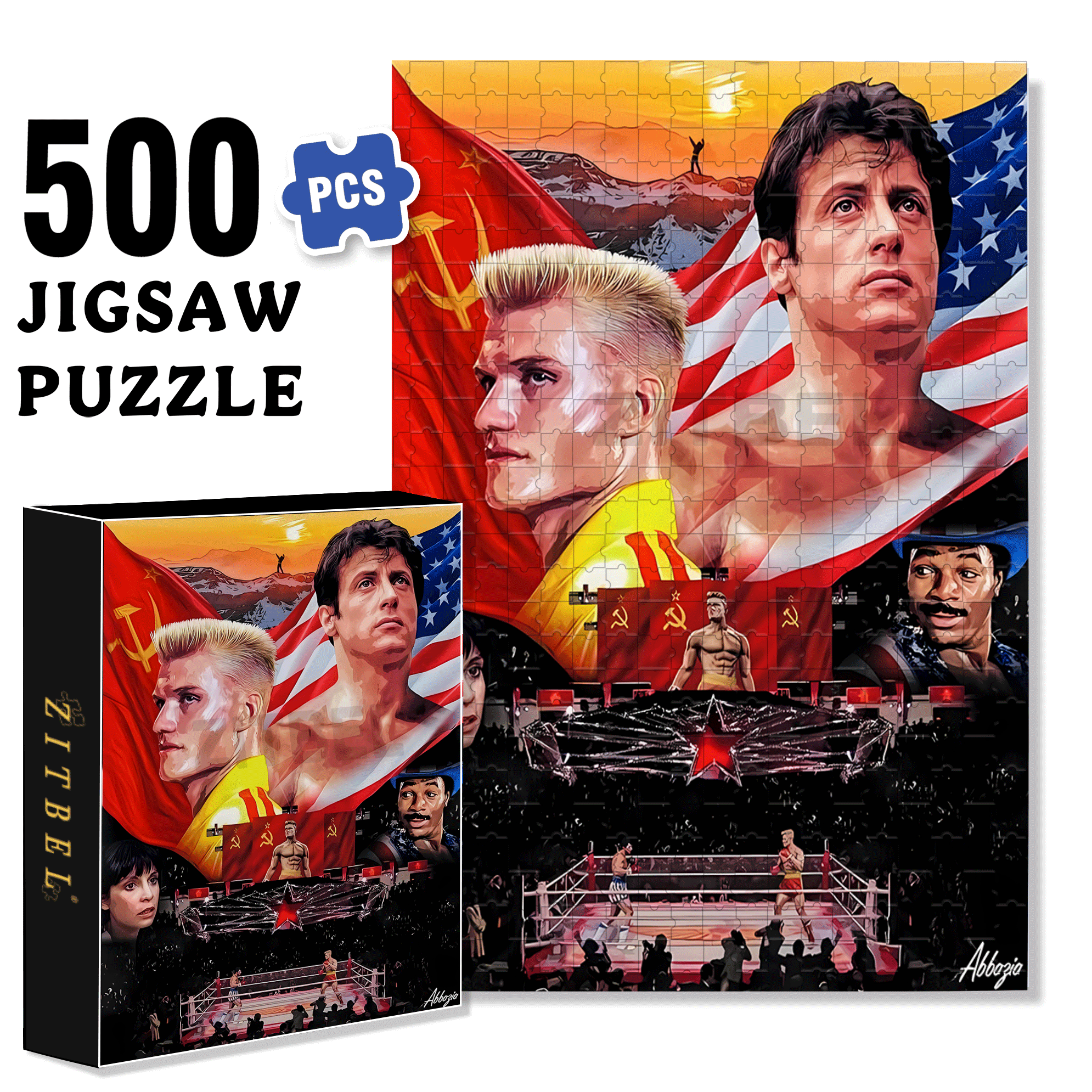 Rocky 500pcs/1000pcs Jigsaw Puzzle, Scratch-Resistant, Interactive Family Game & Brain-Boosting DIY Decor, Perfect for Halloween, Christmas & New Year Gifts, Family Puzzle Game