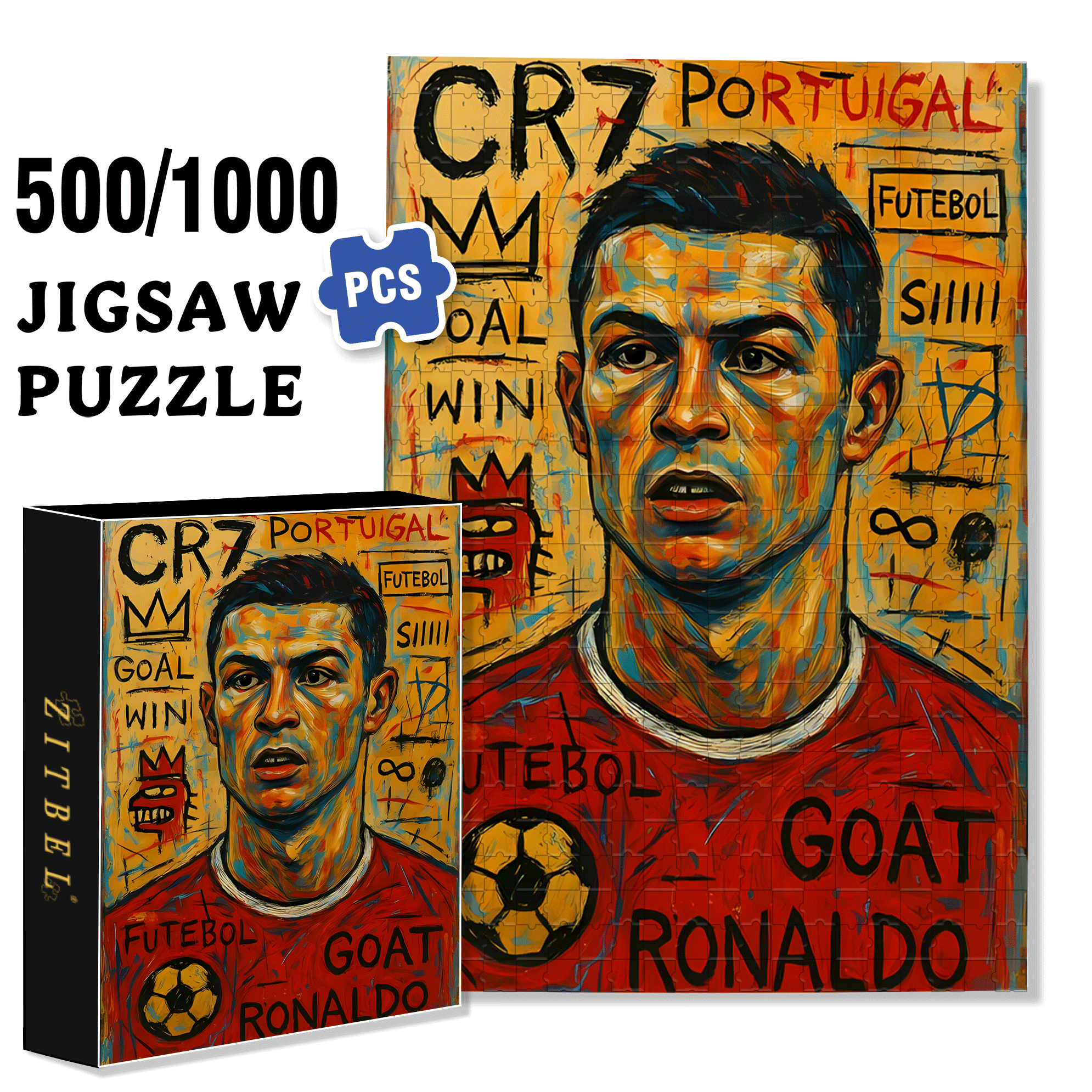 RONALDO 500pcs/1000pcs Jigsaw Puzzle, Scratch-Resistant, Interactive Family Game & Brain-Boosting DIY Decor, Perfect for Halloween, Christmas & New Year Gifts, Family Puzzle Game