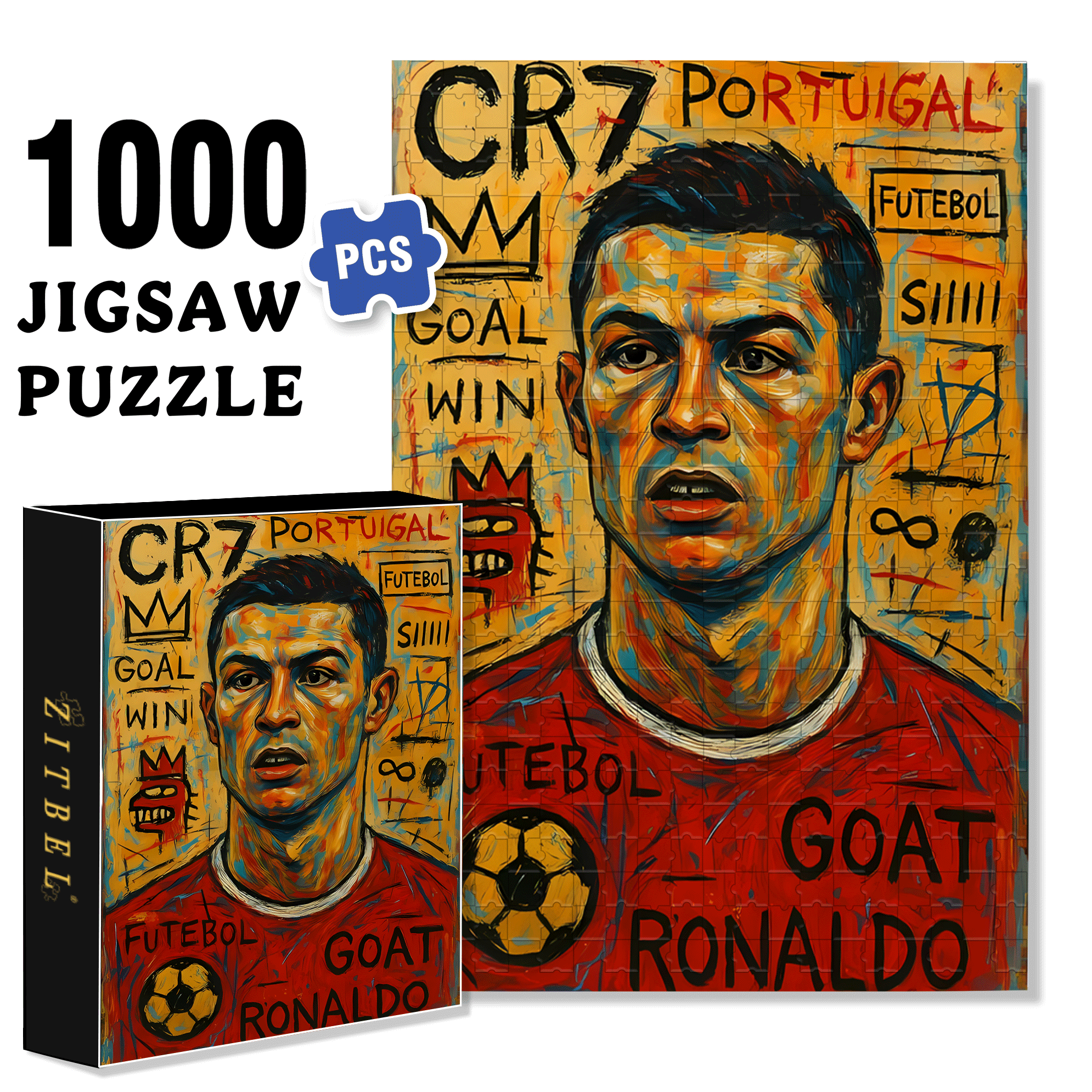 RONALDO 500pcs/1000pcs Jigsaw Puzzle, Scratch-Resistant, Interactive Family Game & Brain-Boosting DIY Decor, Perfect for Halloween, Christmas & New Year Gifts, Family Puzzle Game