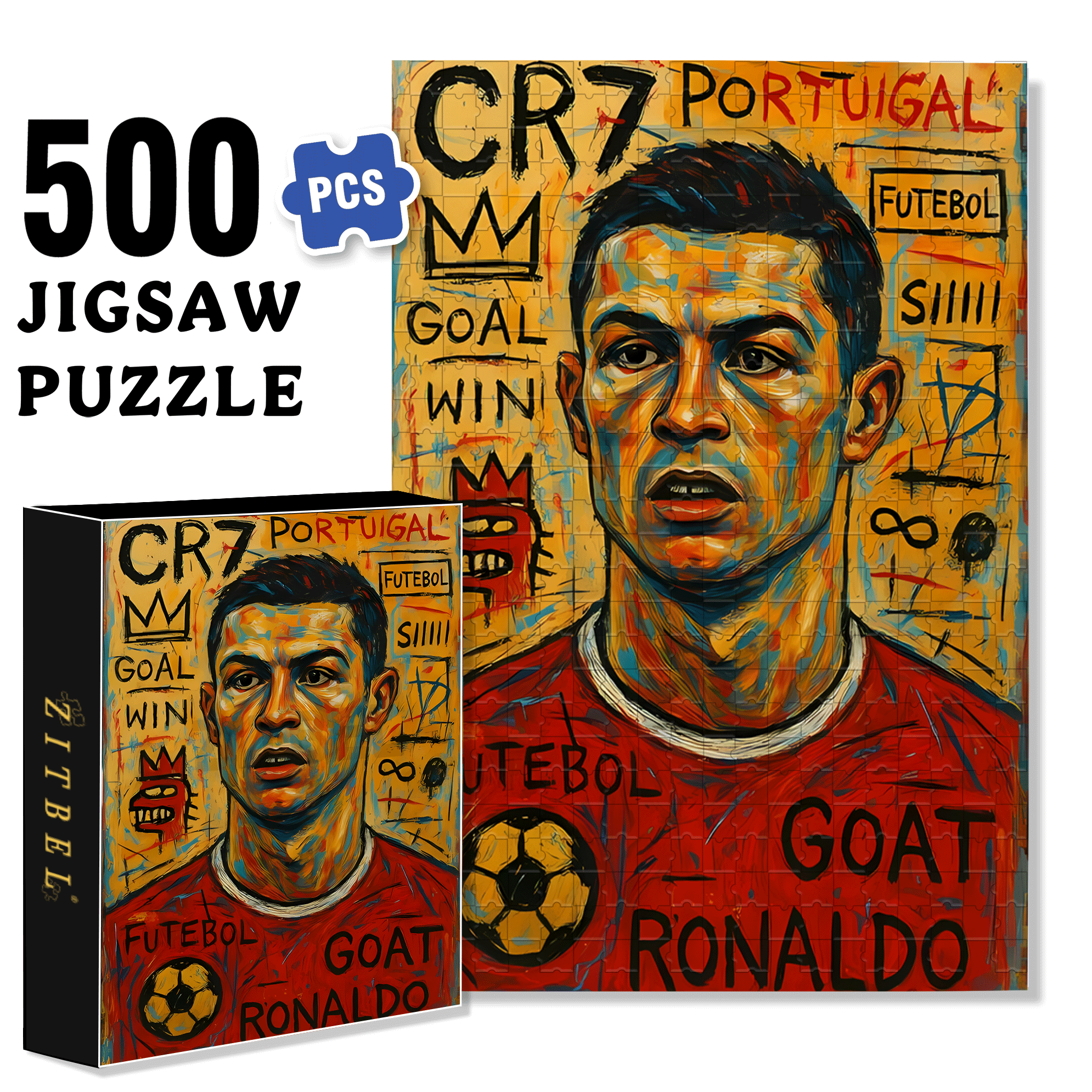 RONALDO 500pcs/1000pcs Jigsaw Puzzle, Scratch-Resistant, Interactive Family Game & Brain-Boosting DIY Decor, Perfect for Halloween, Christmas & New Year Gifts, Family Puzzle Game