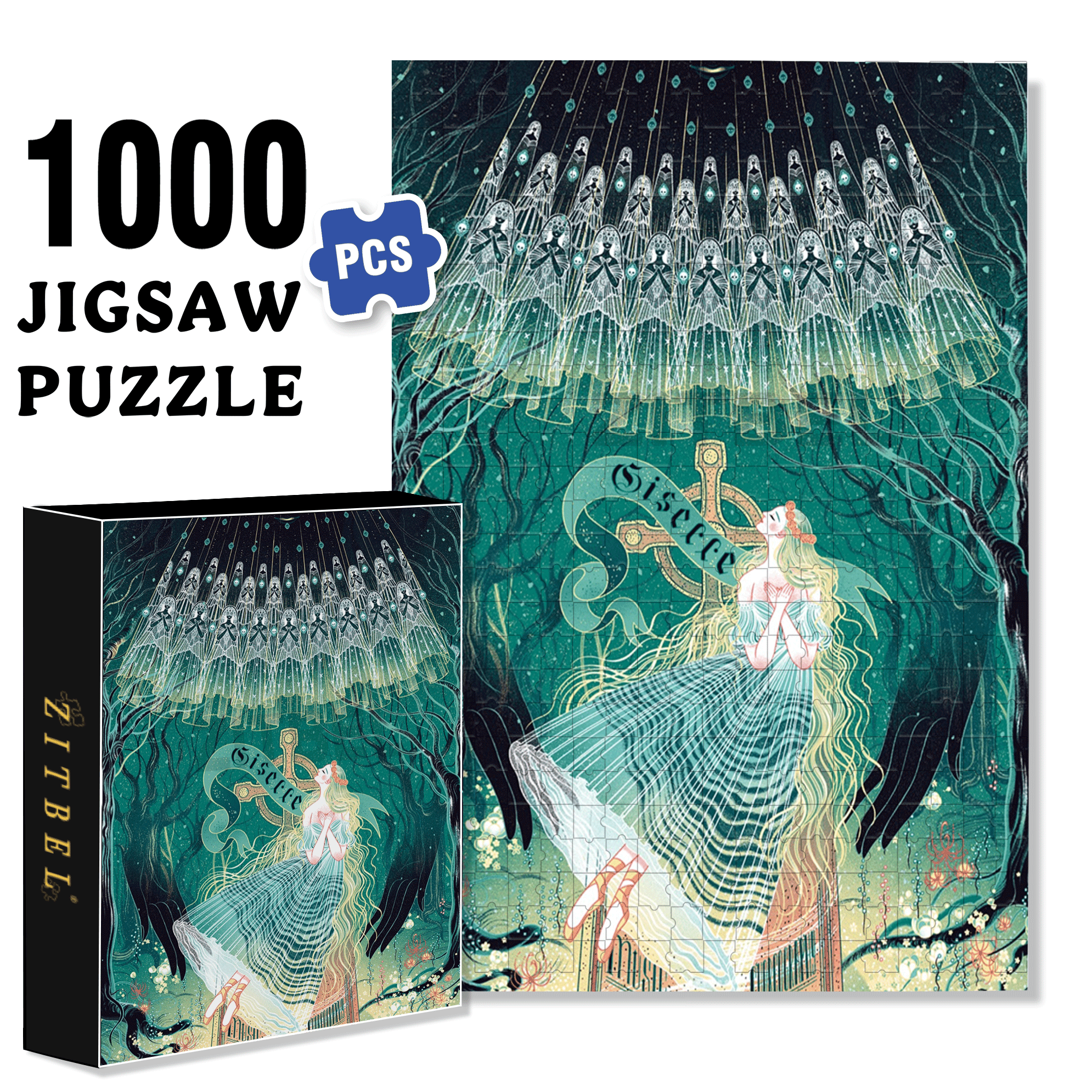 Sisecce 500pcs/1000pcs Jigsaw Puzzle, Scratch-Resistant, Interactive Family Game & Brain-Boosting DIY Decor, Perfect for Halloween, Christmas & New Year Gifts, Family Puzzle Game
