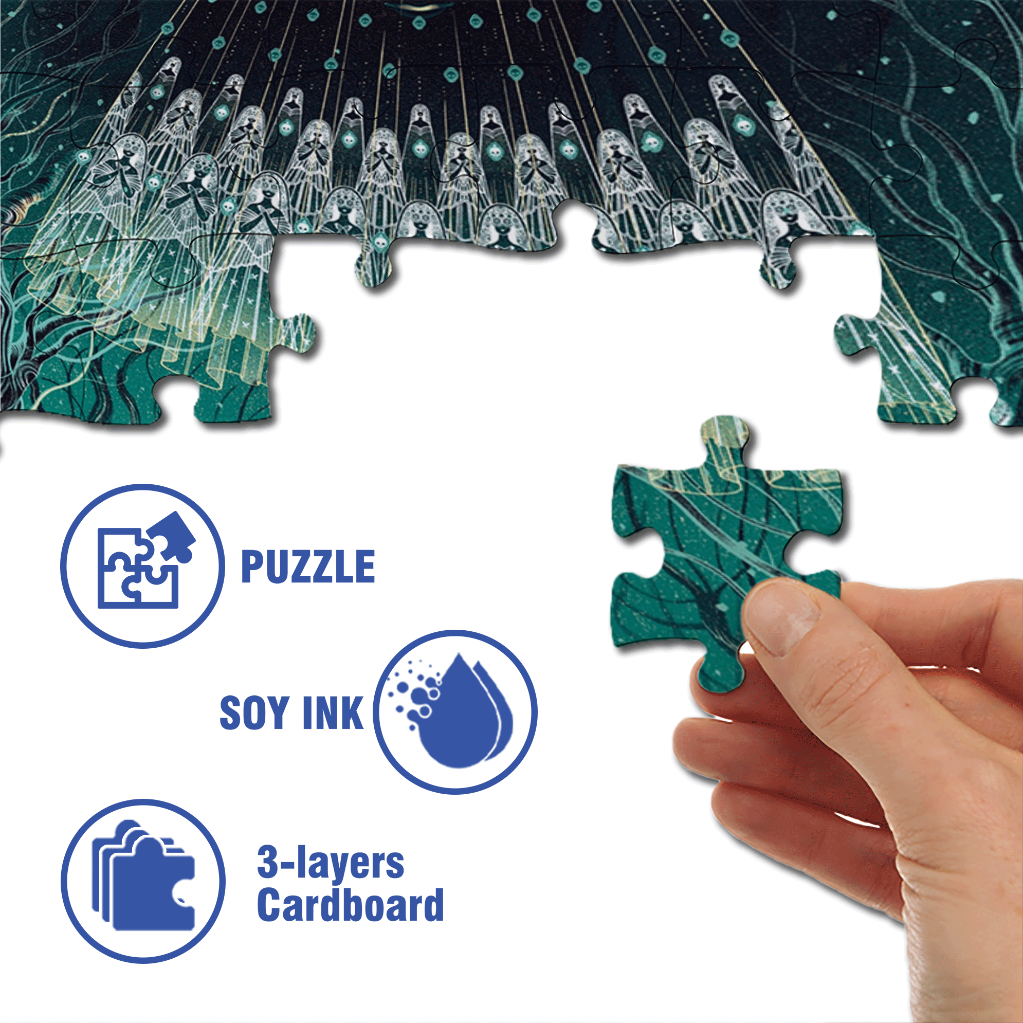 Sisecce 500pcs/1000pcs Jigsaw Puzzle, Scratch-Resistant, Interactive Family Game & Brain-Boosting DIY Decor, Perfect for Halloween, Christmas & New Year Gifts, Family Puzzle Game