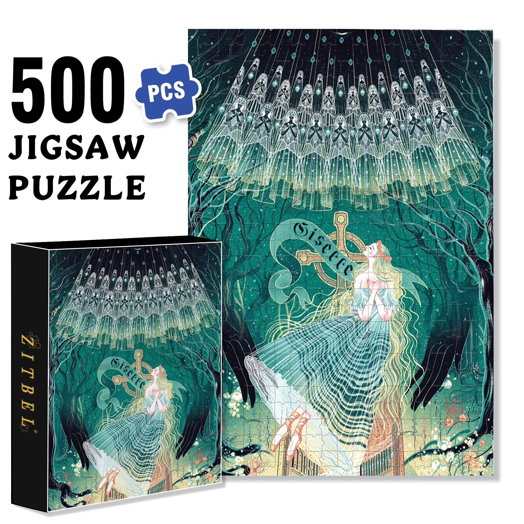 Sisecce 500pcs/1000pcs Jigsaw Puzzle, Scratch-Resistant, Interactive Family Game & Brain-Boosting DIY Decor, Perfect for Halloween, Christmas & New Year Gifts, Family Puzzle Game